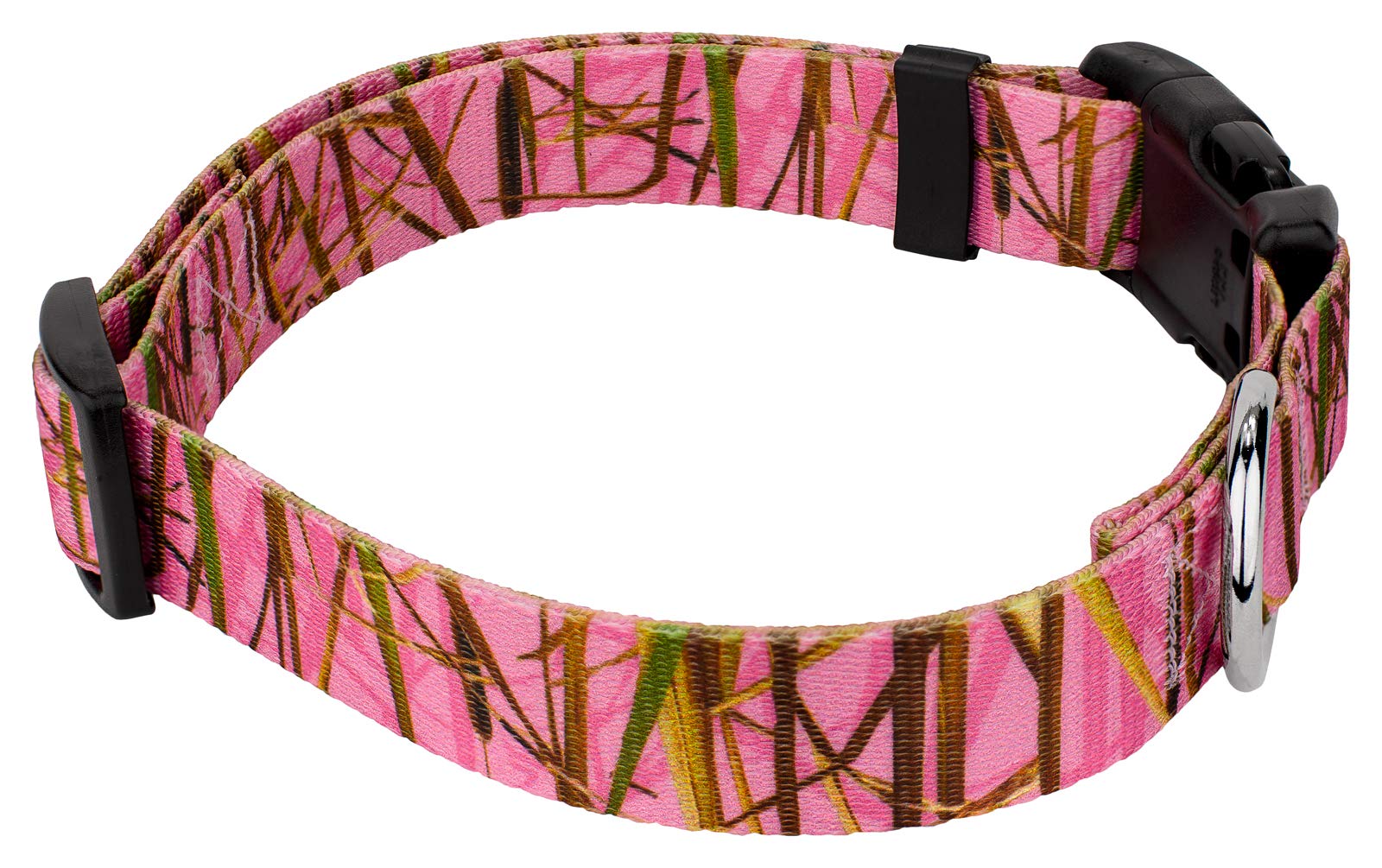 Country Brook Petz - Deluxe Pink Waterfowl Camo Dog Collar - Made In The U.S.A. - Camouflage Collection With 16 Rugged Designs (