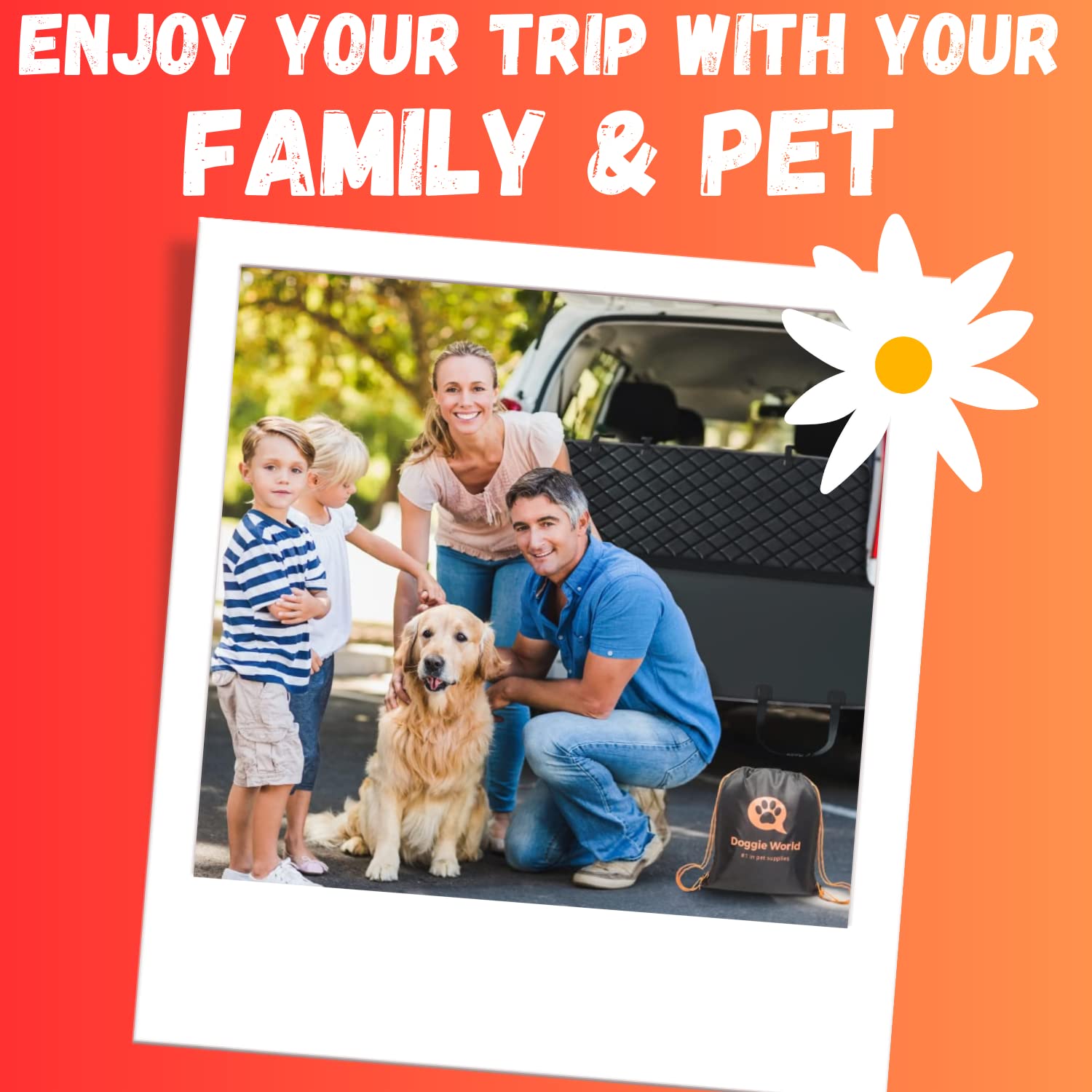 Dog Car Seat Cover For Back Seat For Xl Cars, Suvs & Trucks - Durable Car Cover Protector For Dogs, Nonslip Backseat Dog Hammock, Waterproof Scratchproof Protection Against Dirt, Pet Fur W/Side Flaps