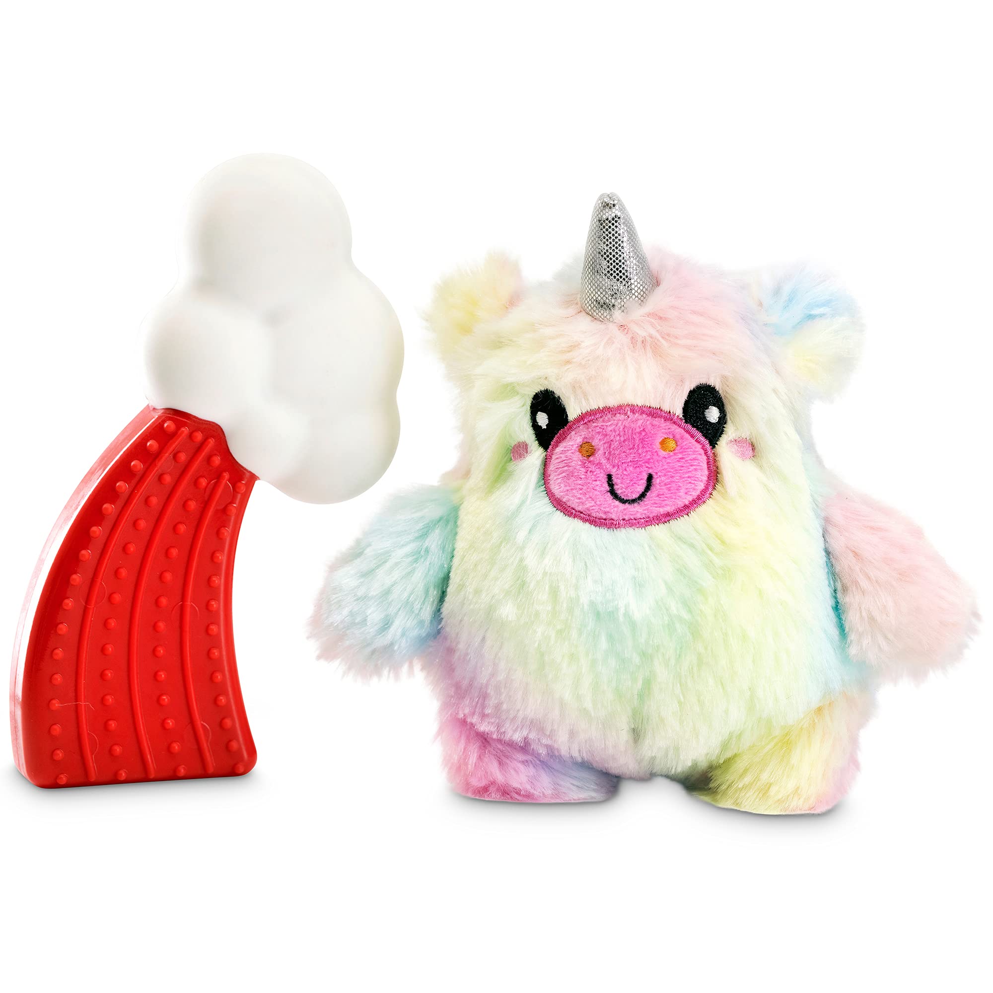 Pet Craft Supply Puppy Teething Dental Chew Teeth Cleaning Nylon Bone Squeaky Plush Dog Toys With Super Squeaker Ball 2 Pack Cut