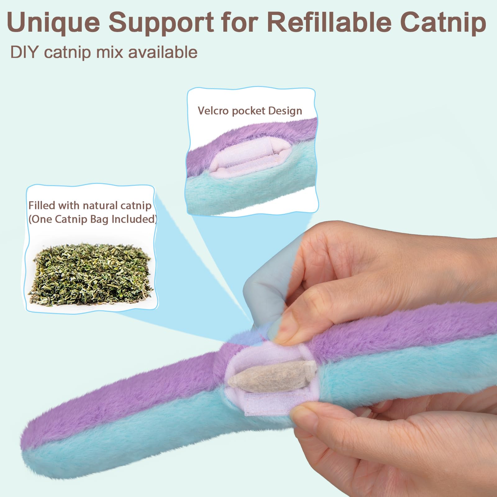 Retro Shaw Cat Toys Pillows 3 Pcs,Refillable Catnip Toys With Crinkle Sound Inside,Interactive Indoor Kitty Kicker Toy,Cat Nip K