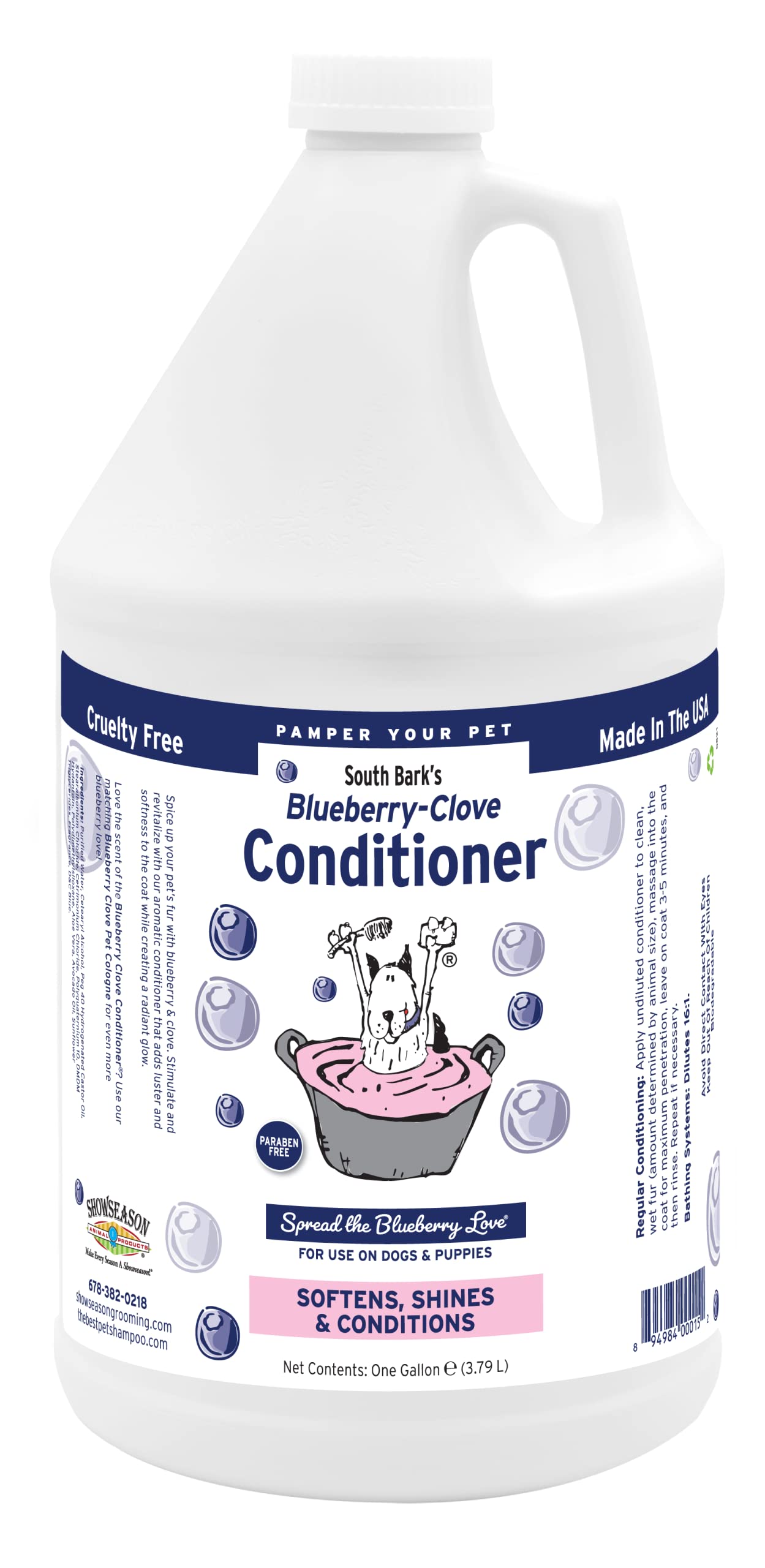 South Bark'S Blueberry-Clove Pet Conditioner For Dogs 1 Gallon | Long-Lasting Softness | Cruelty-Free | Paraben-Free | Biodegrad