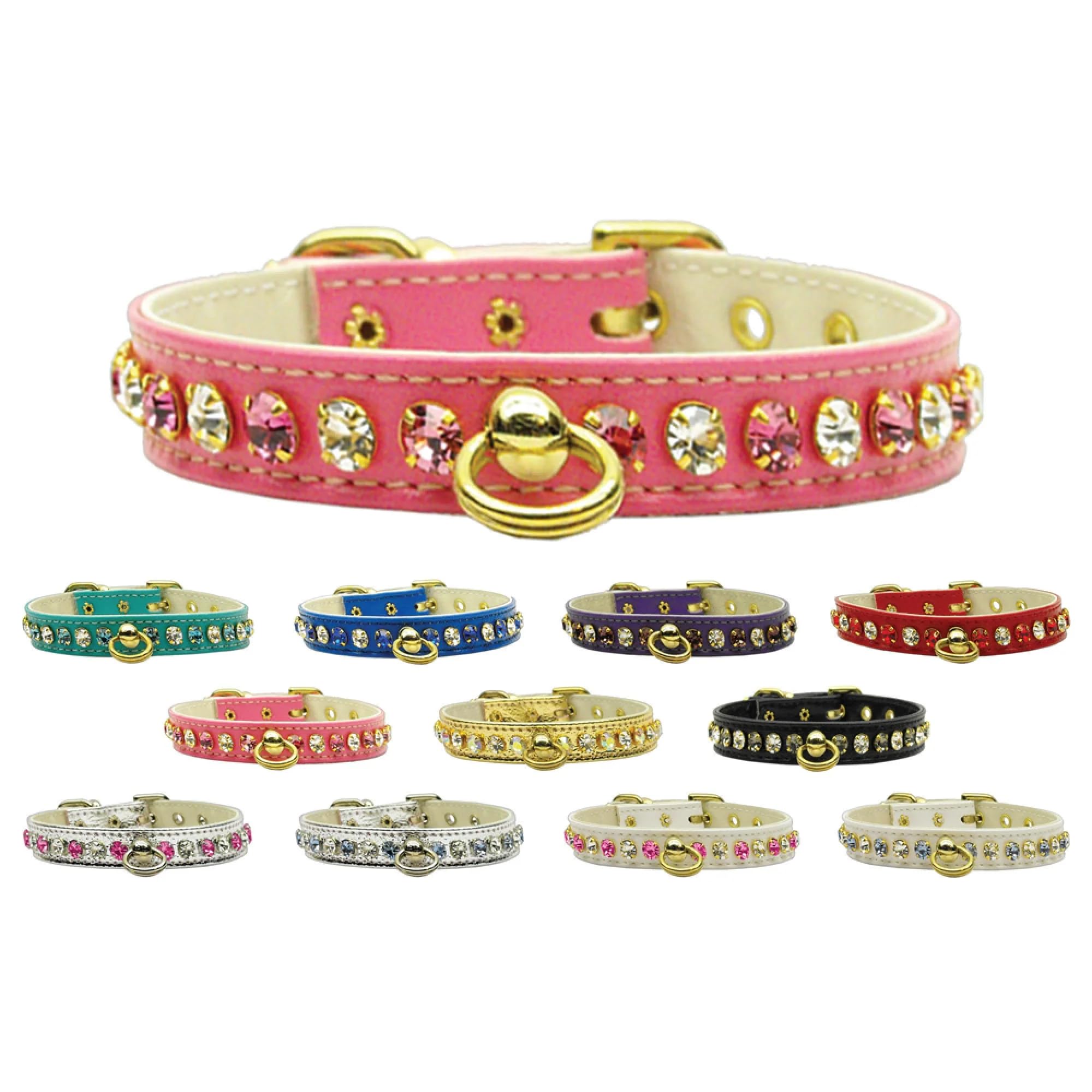 Dog, Puppy & Pet Collar, Deluxe Rhinestone Red 12