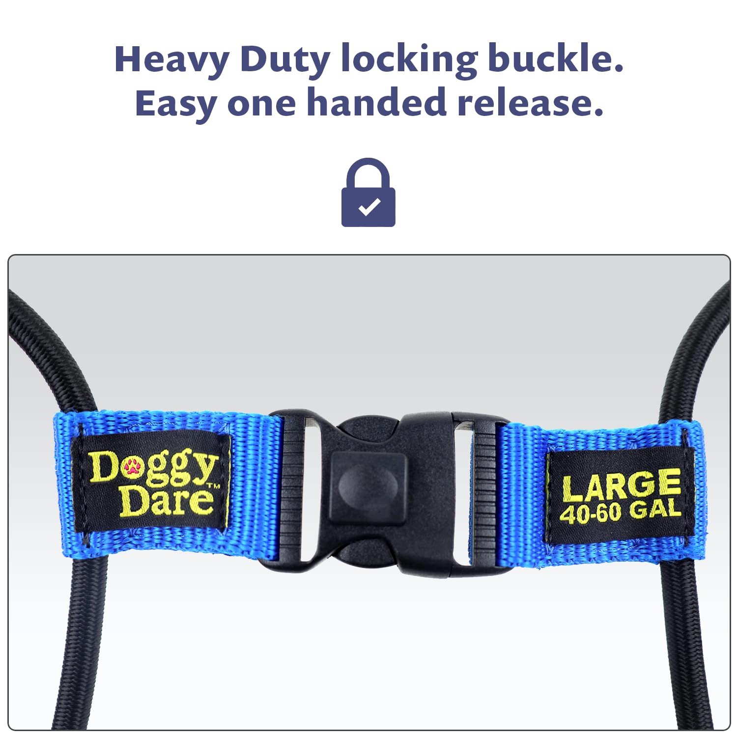 Doggy Dare Trash Can Lock - Large - Fits 45 Gallon Trash Cans - Perfect For Dogs, Raccoons, Opossums - Bungee Cord Design Makes Install Simple (Trash Can Not Included)