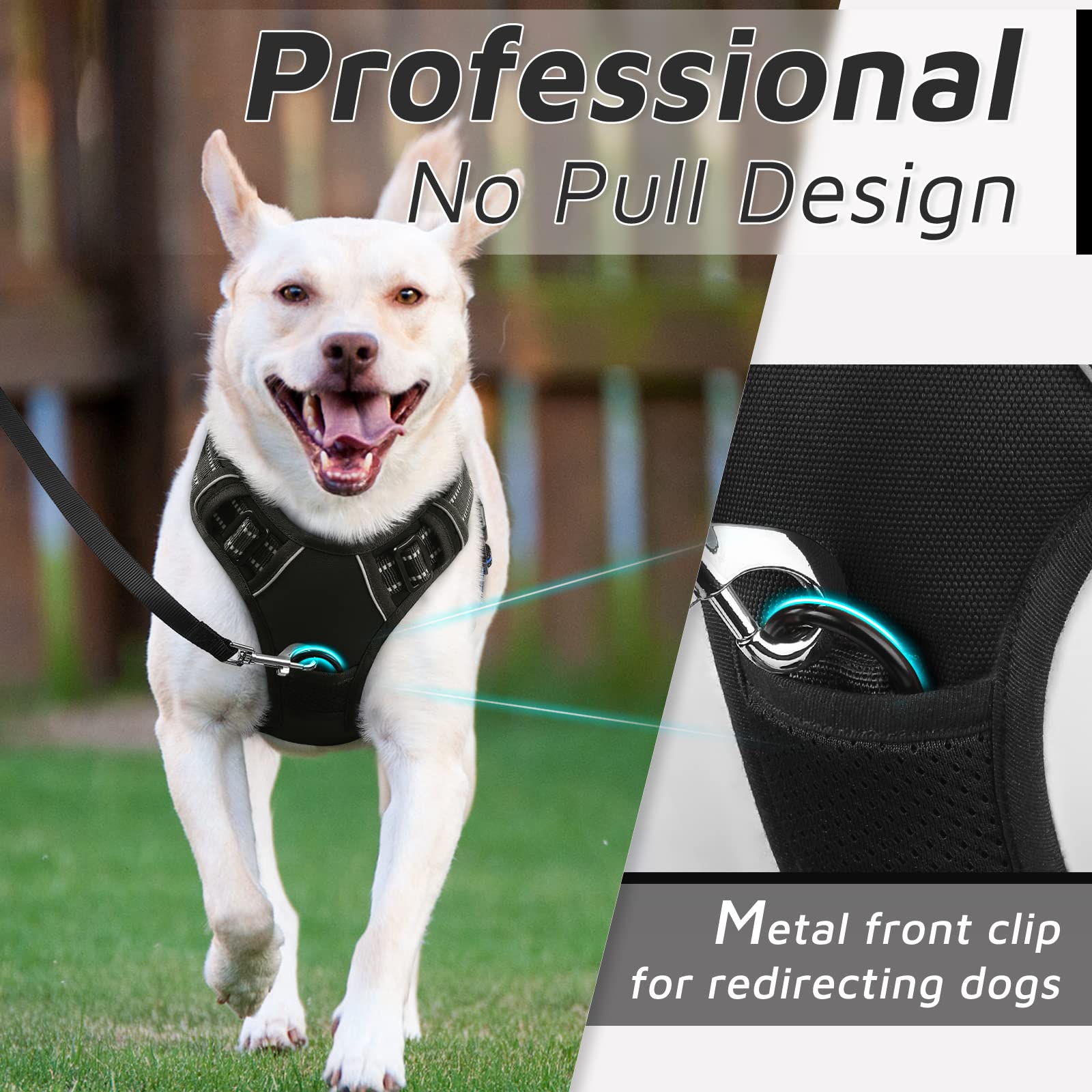 Eagloo Dog Harness Small Sized Dog, No Pull Service Vest With Reflective Strips And Control Handle, Adjustable And Comfortable F