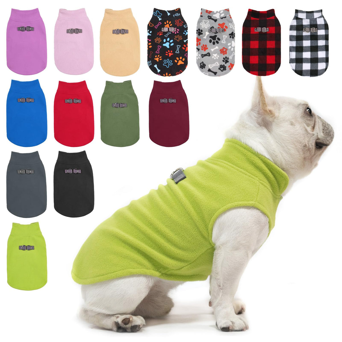 Beautyzoo Dog Fleece Vest Sweater Winter Jacket For Small And Medium Large Dogs With D-Ring Leash Cold Weather Coat Hoodie For X
