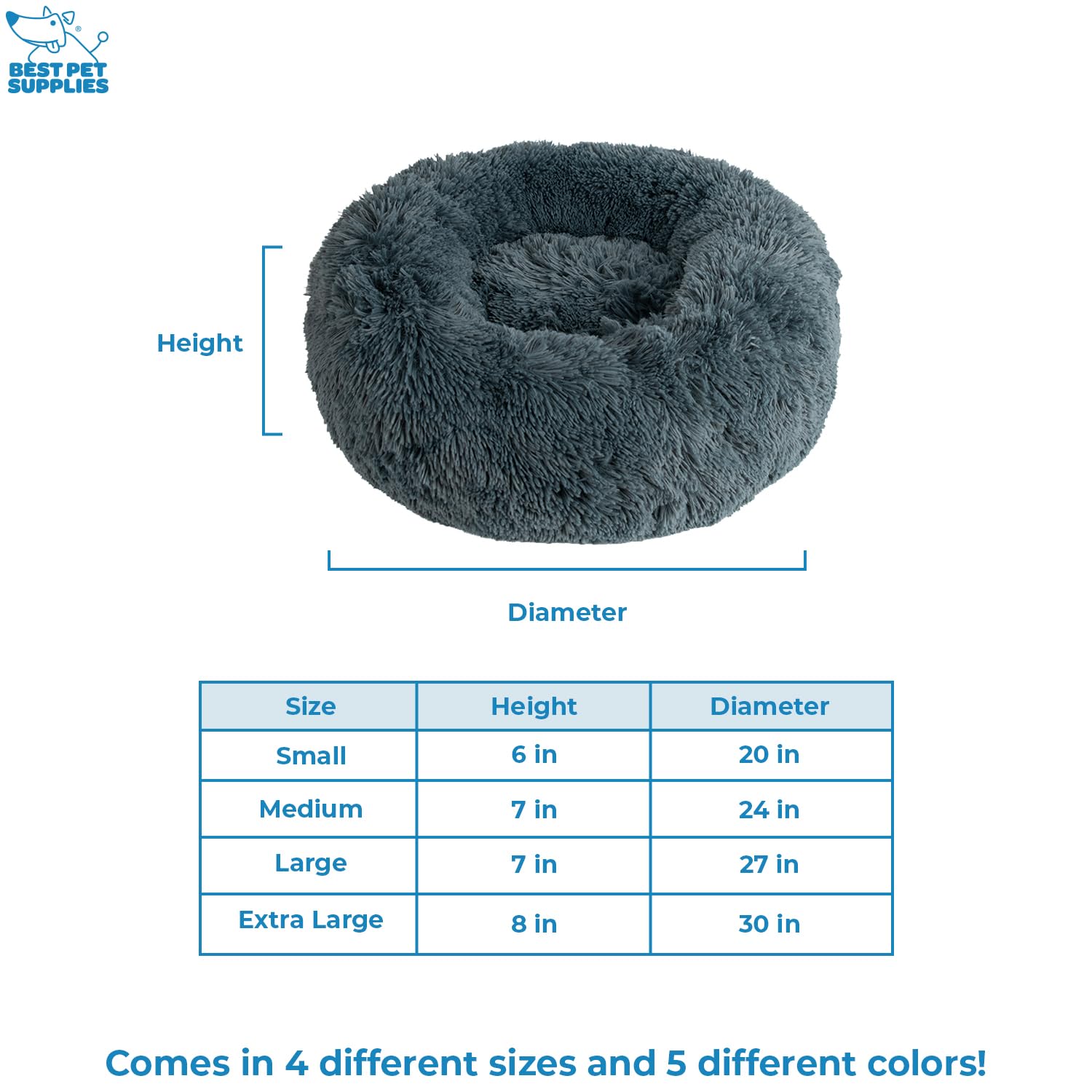 Best Pet Supplies Round Dog Bed With Reversible Pillow, Luxuriously Soft Machine Washable Dog Bed For Small And Medium Breeds -