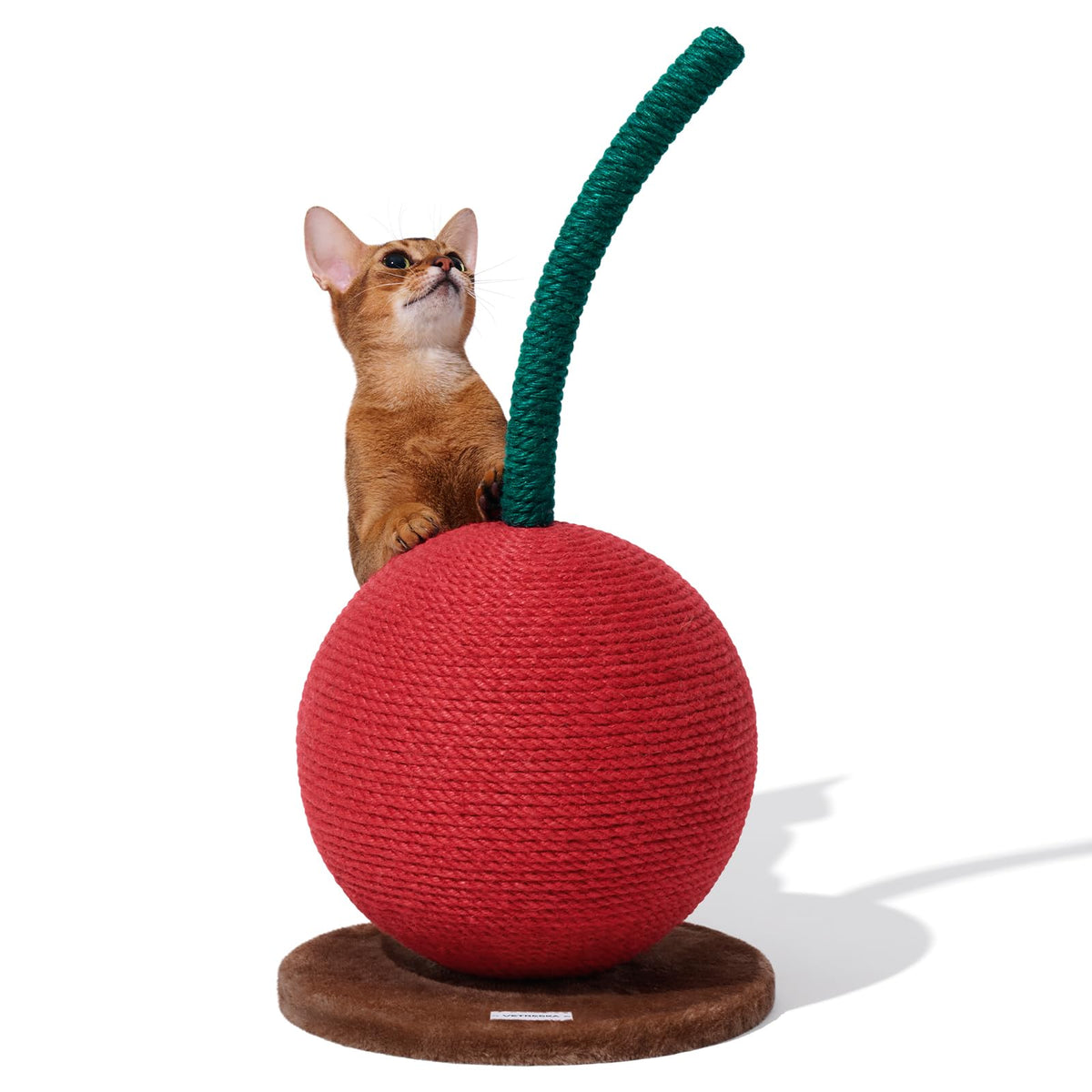 Vetreska Cherry Cat Scratching Post, 22.64' Tall Cat Scratcher With Sisal Rope Ball, Vertical Cat Scratch Post Claw Scratchers For Indoor Cats, Kitten Supplies