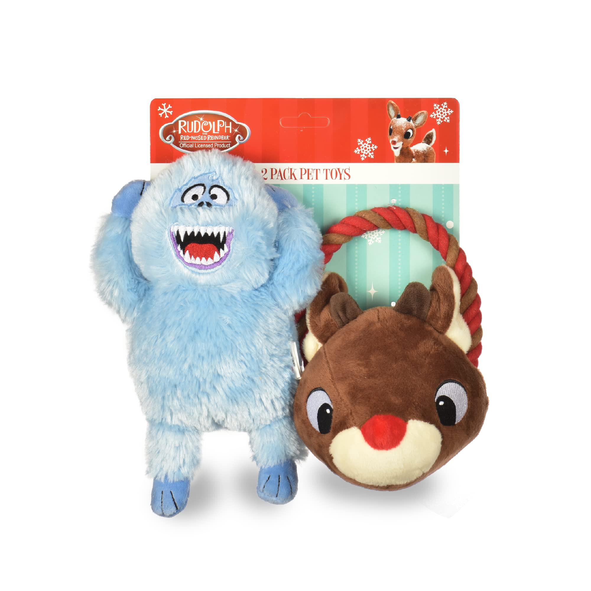 Rudolph The Red Nosed Reindeer Bumble Dog Toys, 2 Piece | Rope Dog Toys Squeaky Dog Toys From Christmas Dog Toys, Dog Chew Toys 