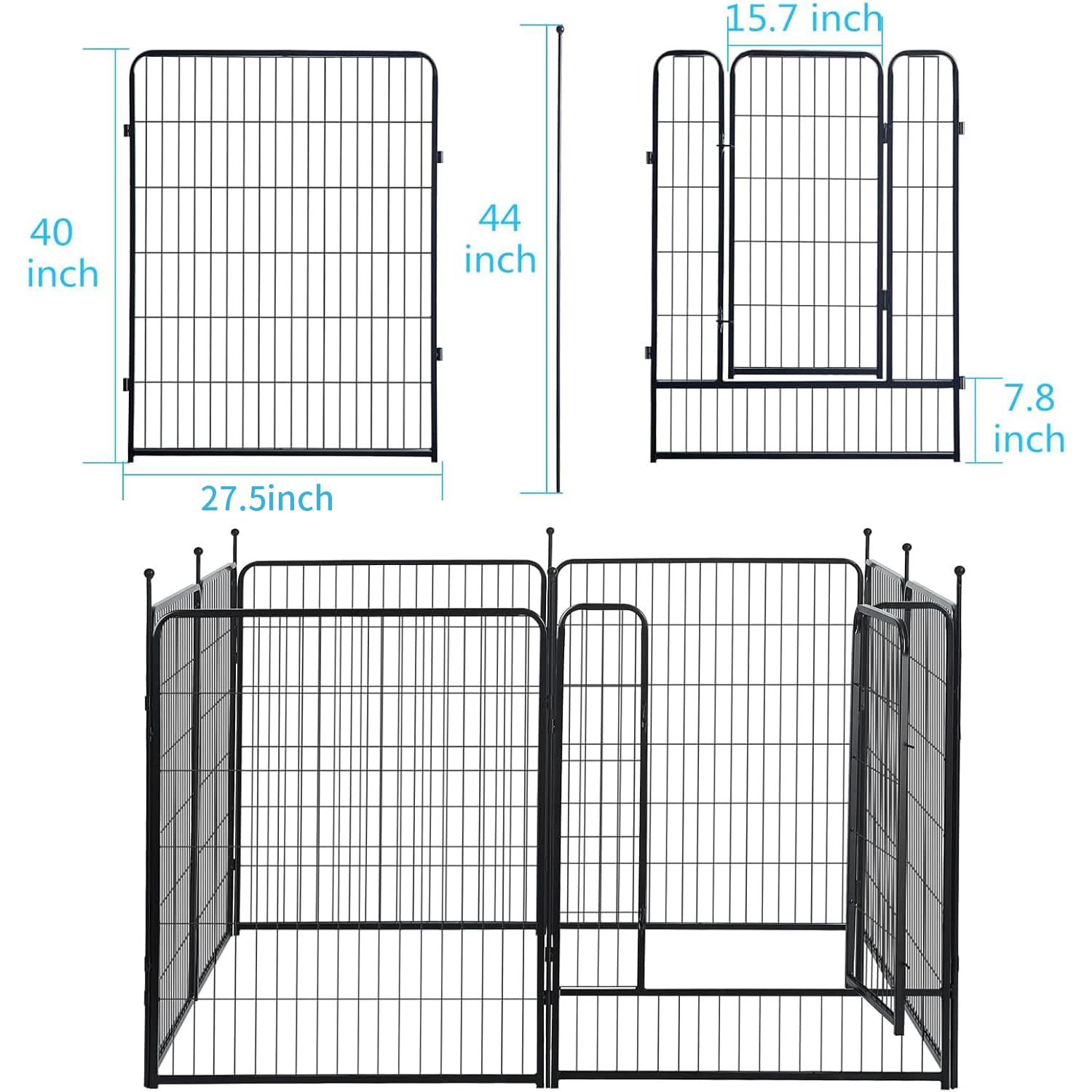 Gdkasrny Dog Playpen Portable Exercise Fence Heavy Duty Metal Pet Playpen Indoor Outdoor Pet Playpen For Small Medium Large Dogs