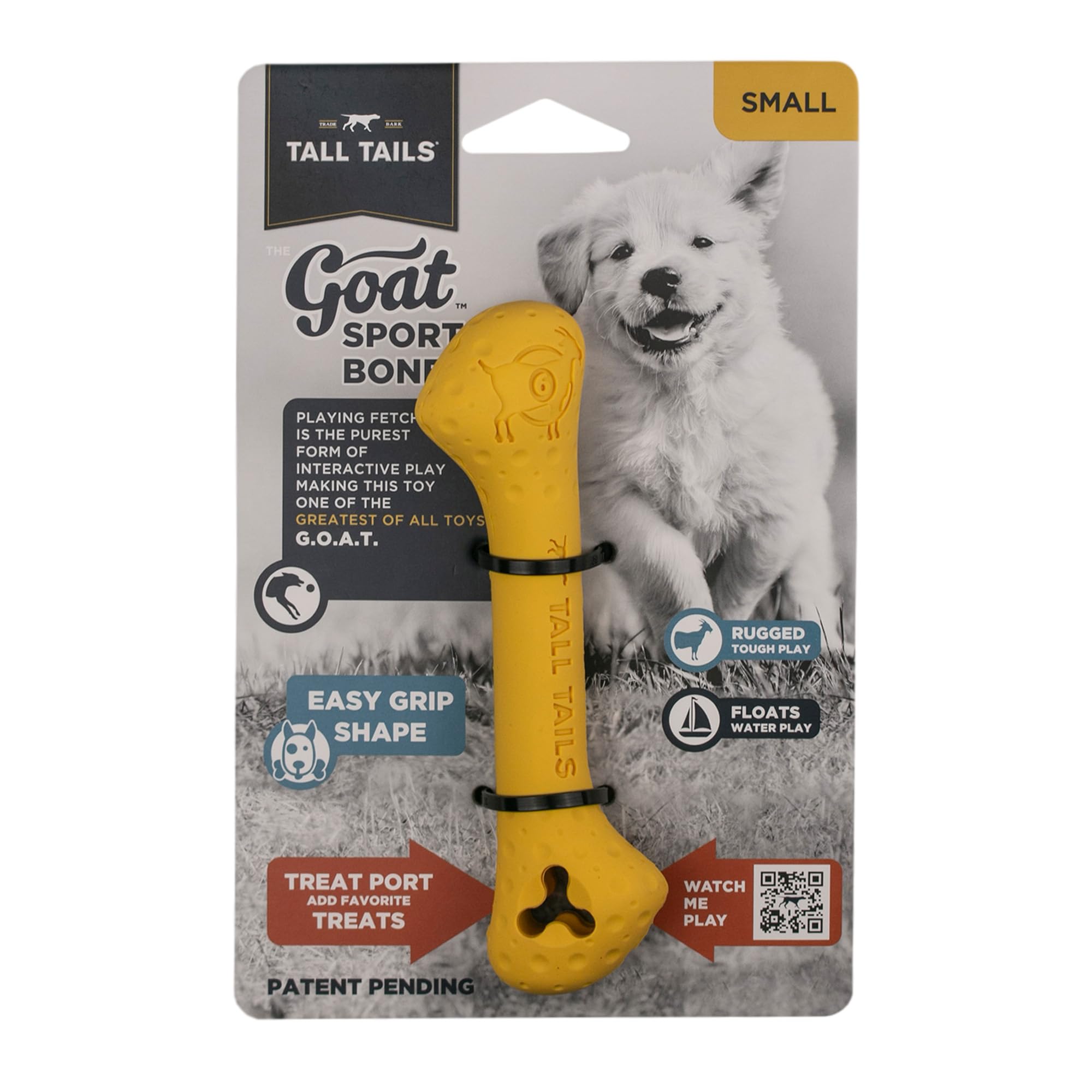 Tall Tails Goat Sport Fetch Bone Toy For Dogs, Small