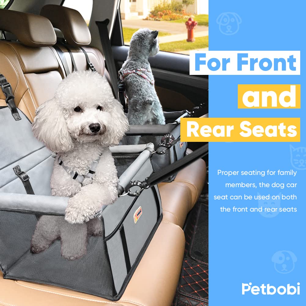 Petbobi Small Dog Car Seat, Dog Car Booster Seat For Small Medium Dogs 5-15 Lbs, Foldable Front Seat Safety With Sturdy Pvc Tube
