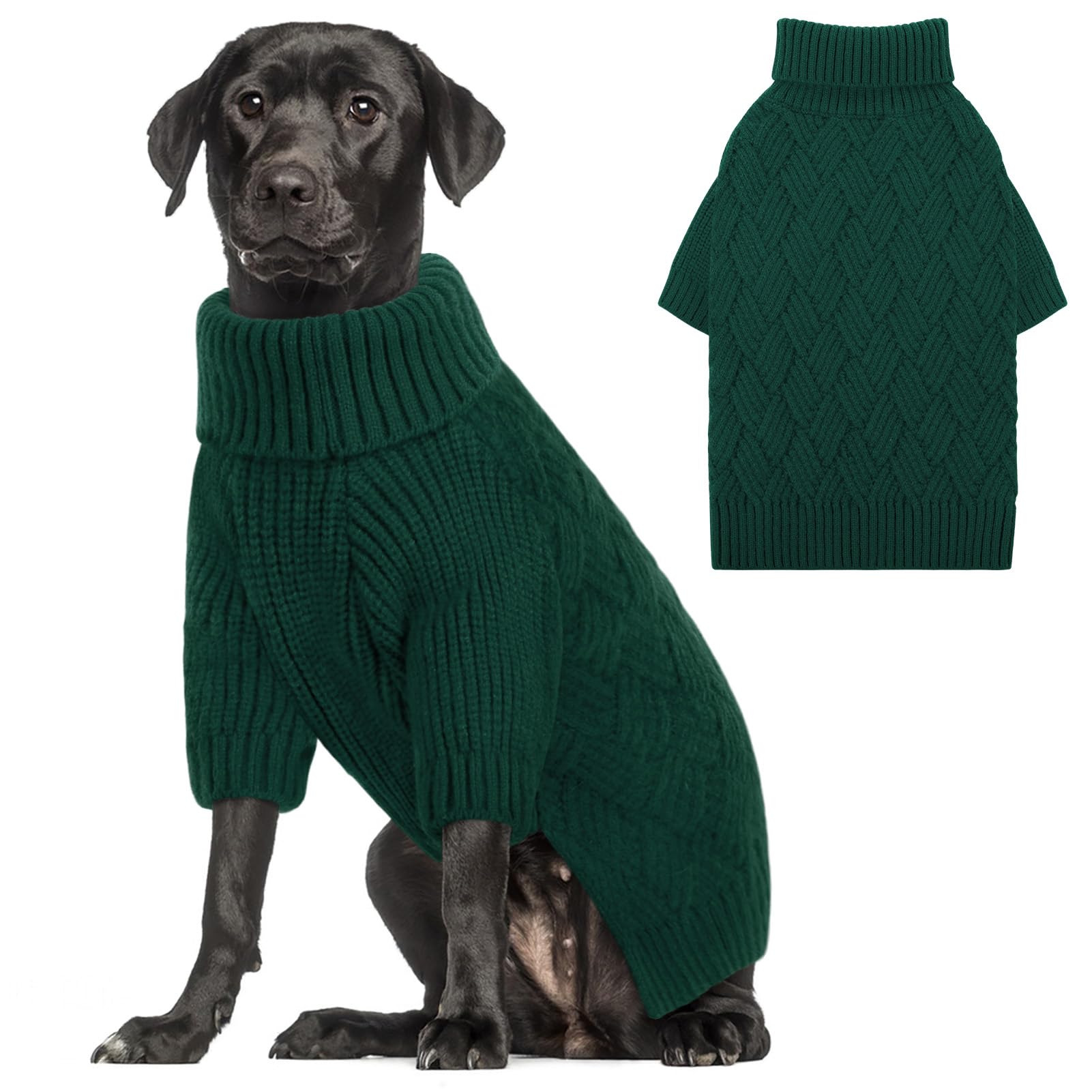 AOFITEE XXL Dog Sweater, Dog Sweaters for Large Dogs, Dog Christmas Sweater, Turtleneck Large Dog Sweater for Female Male, Solid