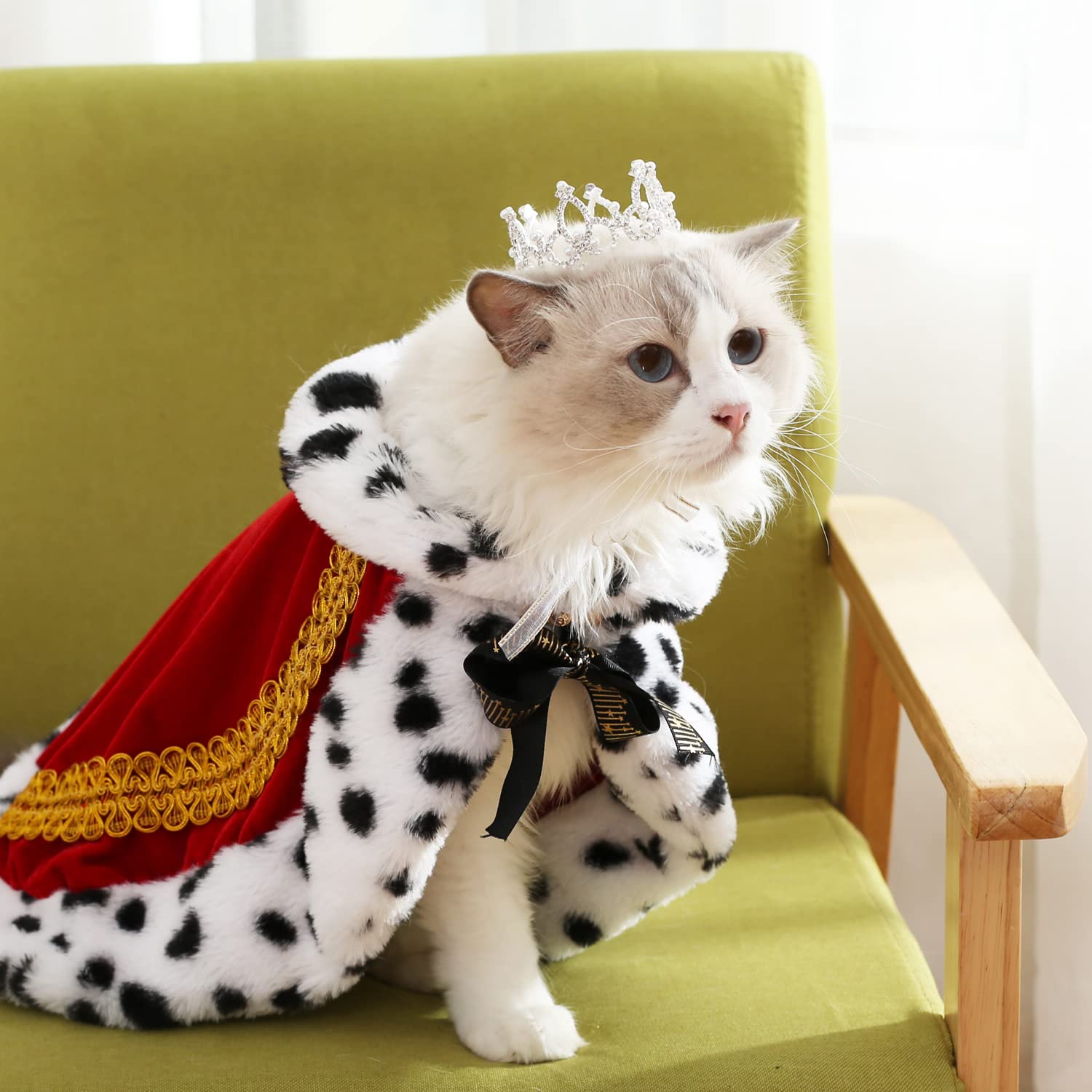 Lovelyshop Pet Series Silver Plated Royal Rhinestone Pearl Full Round Dog/Cat Crown For Rolyal Family Costume Hair Accessories-S