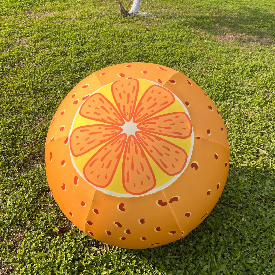 Horzmetnex Horse Ball Cover 30Inch - Stretchable Fabric With Orange Pattern Design,Washable Protector For Equine Therapy, Traini