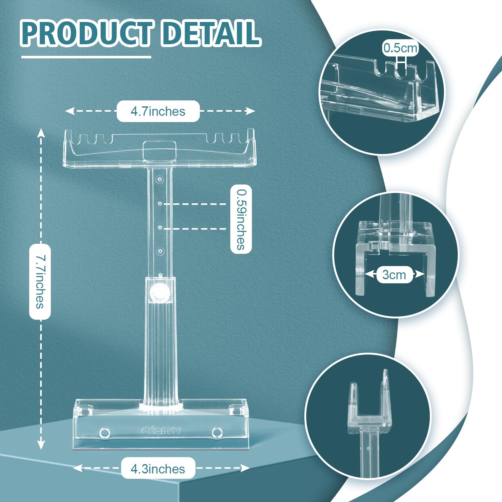 Aquarium Light Holder Adjustable, Clear Acrylic Fish Tank LED Light Riser Stand Aquarium Lamp Brackets Kit 2pcs Transparent Supp