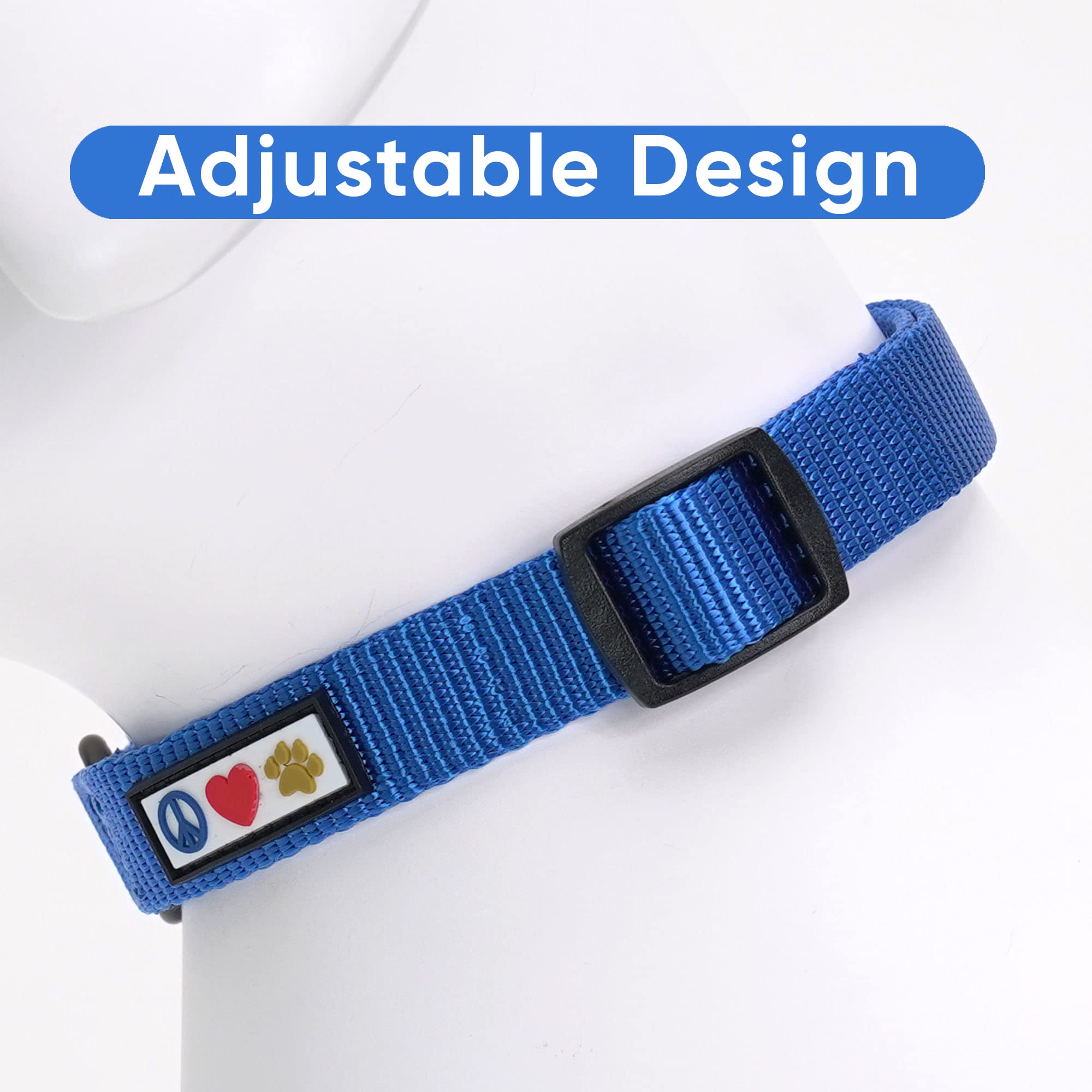 Pawtitas Adjustable Dog Collar - Heavy Duty, Waterproof, Quick-Release Buckle - Red, Medium Breed