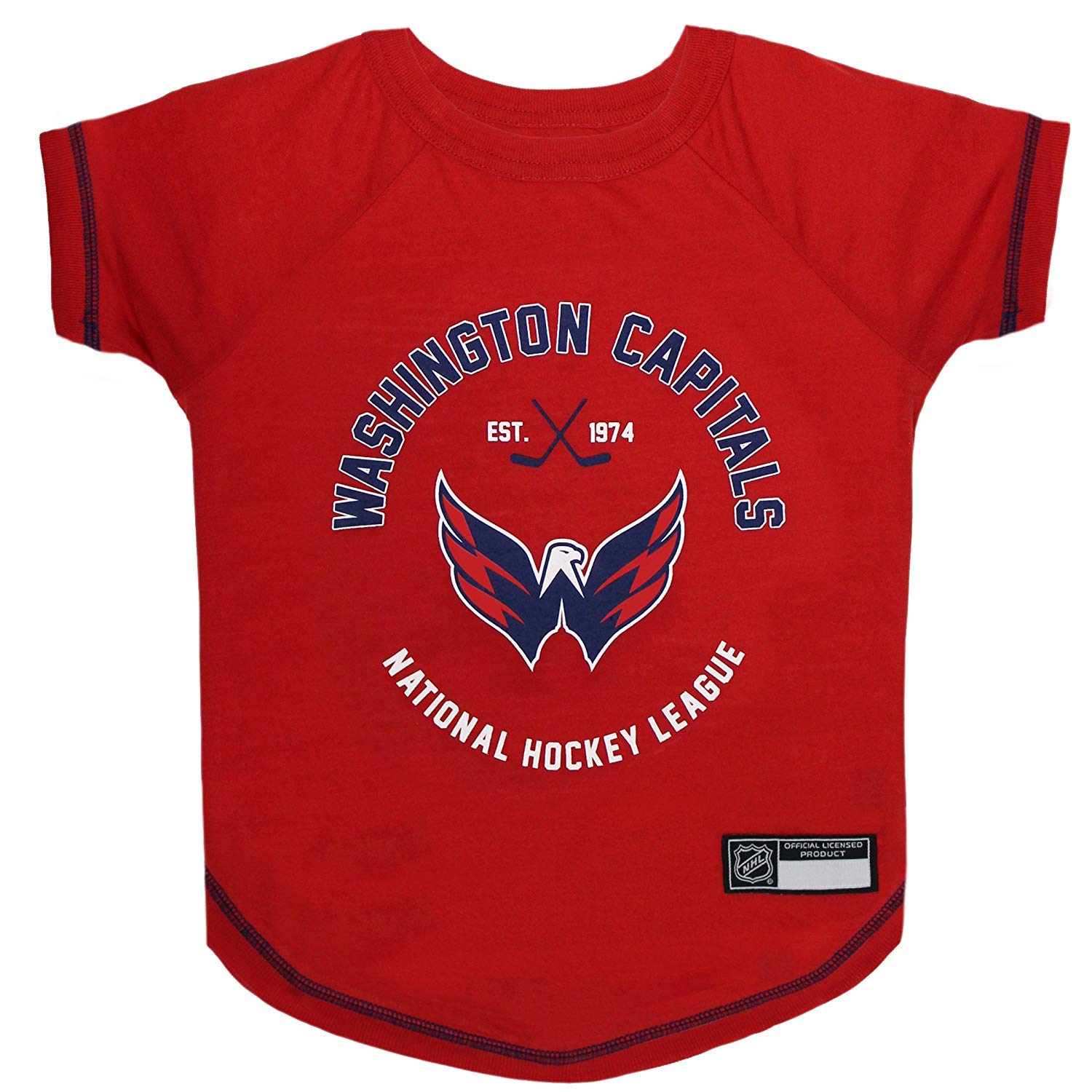 NHL Washington Capitals Tee Shirt for Dogs & Cats, Medium. - Are You A Hockey Fan? Let Your Pet Be An NHL Fan Too!