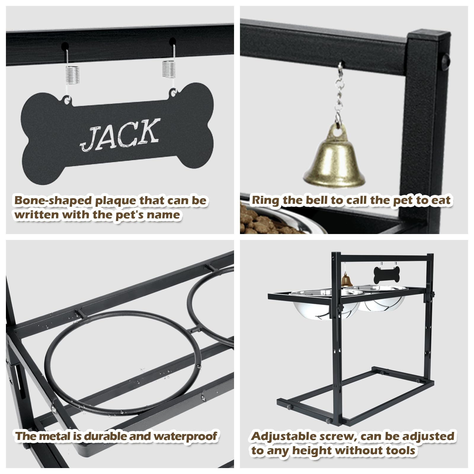 TIDANT ??-?????????? Elevated Dog Bowls for Extra Large Dogs with Mat,Raised Dog Bowl Stand for Large Breed Adjusable Height Dog