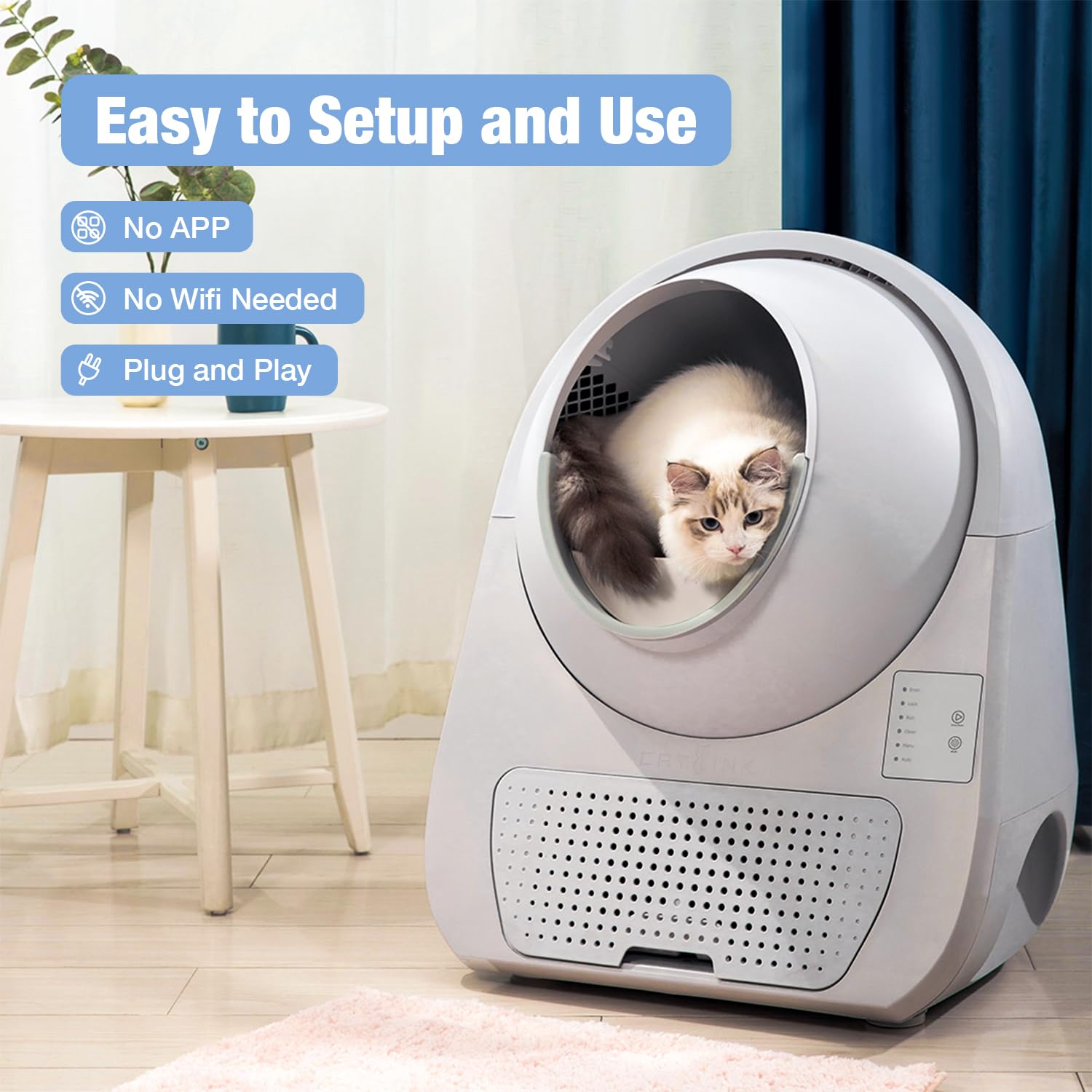 Catlink Self Cleaning Cat Litter Box, Automatic Cat Litter Box, Double Odor Removal, Cat Litter Box For Cats From 3.5 Pounds To 22 Pounds (Young Version)