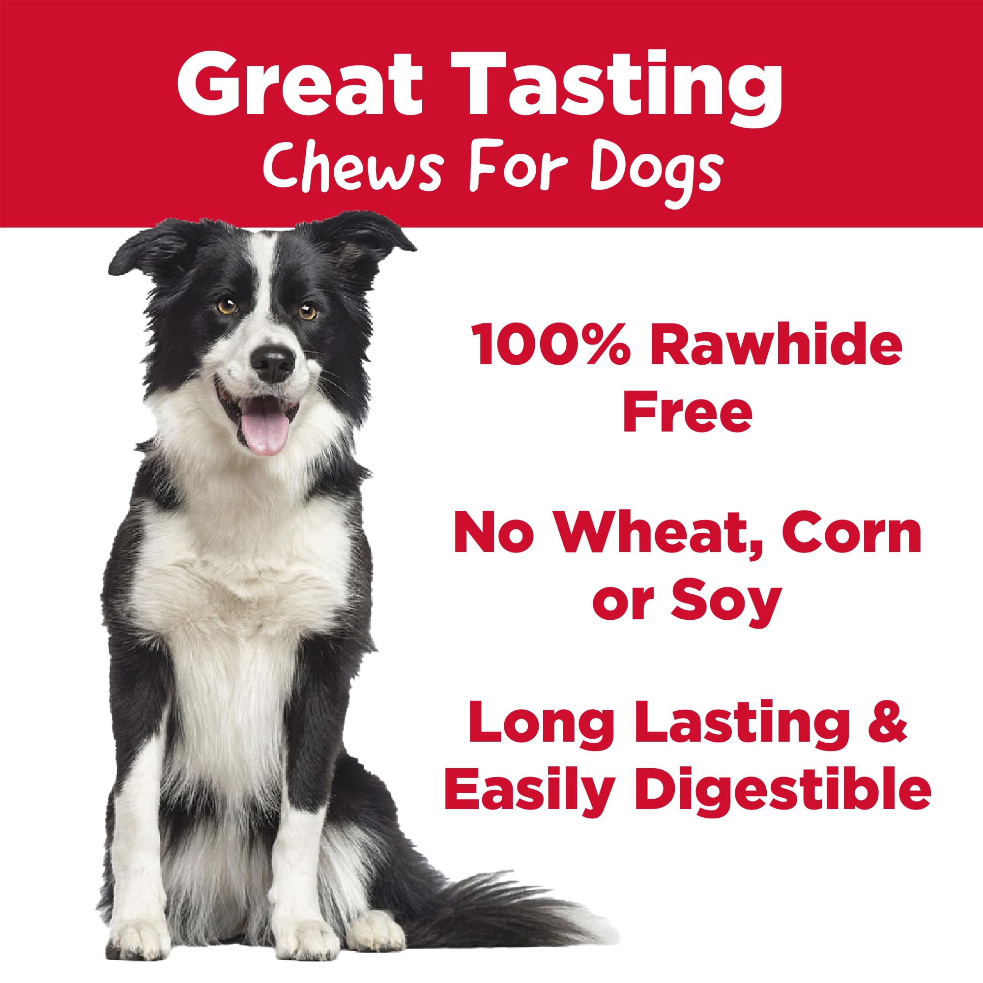 Country Kitchen Rawhide Free Dog Chews, Made with Real Chicken, for Medium Sized Dogs, 3 Count