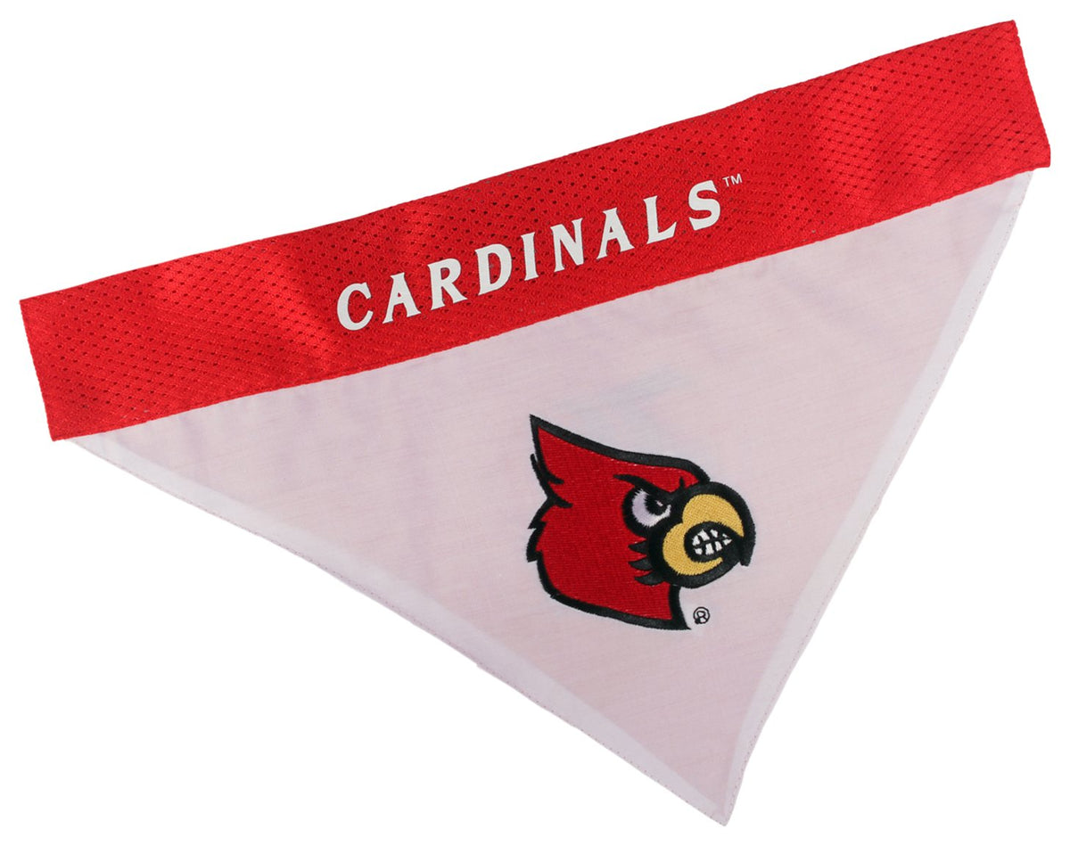 Pets First Collegiate Pet Accessories, Reversible Bandana, Louisville Cardinals, Large/X-Large