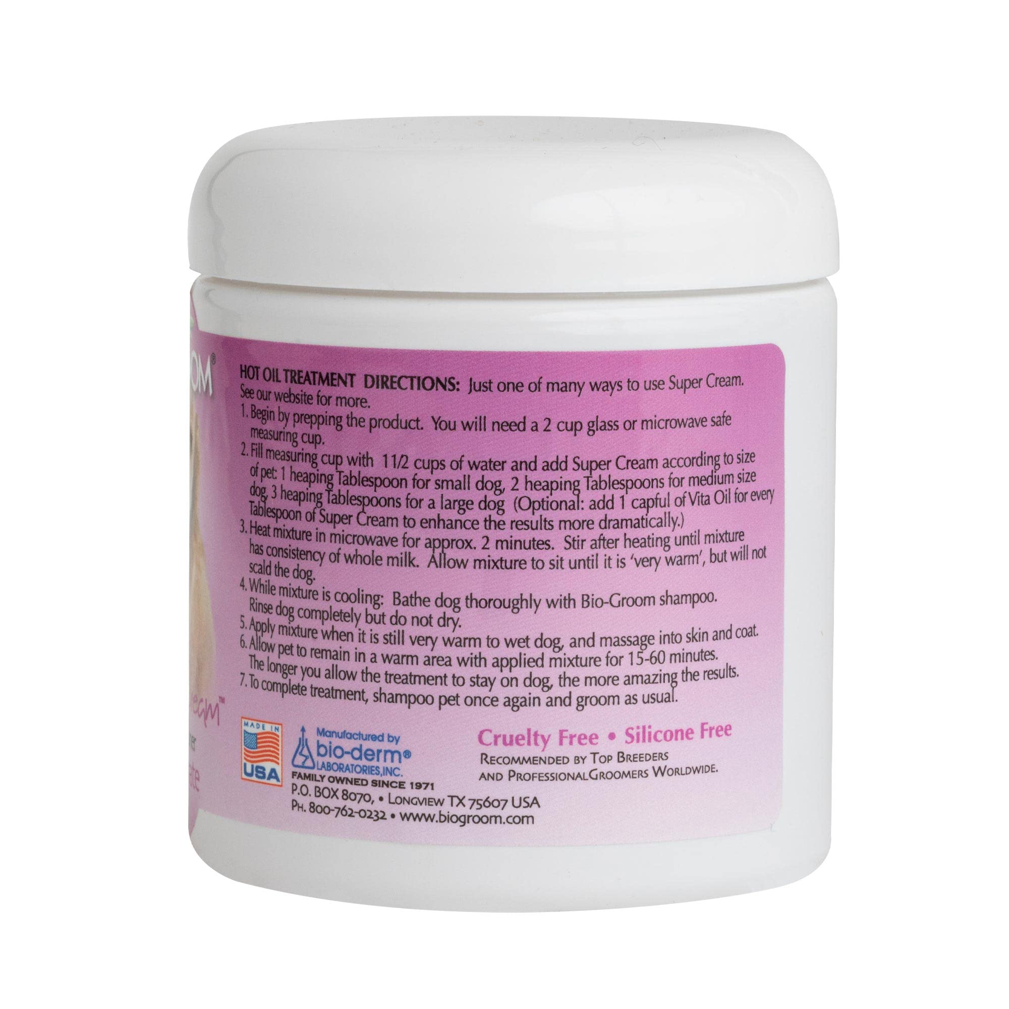 Bio-Groom Super Cream Dog Conditioner - Concentrated Coat Conditioner, Dog Bathing Supplies, Puppy Wash, Cat & Dog Grooming Supplies For Sensitive Skin, Cruelty-Free, Made In Usa - 8 Fl Oz 1-Pack