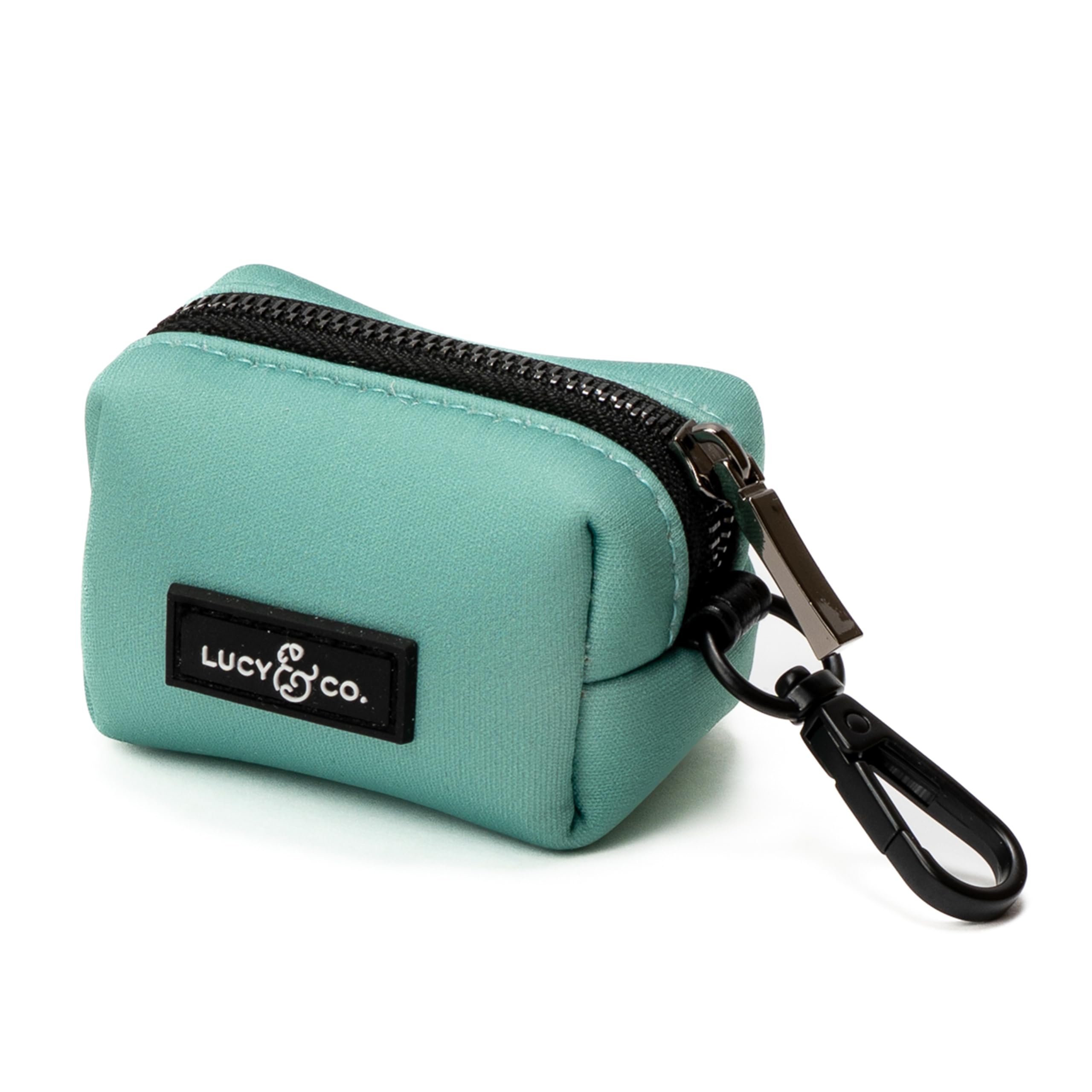 Lucy & Co. Dog Poop Bag Holder - Leak Proof Dispenser with Leash Attachment - Easy Refills - Hygienic Pet Poop Pickup - Green Ou