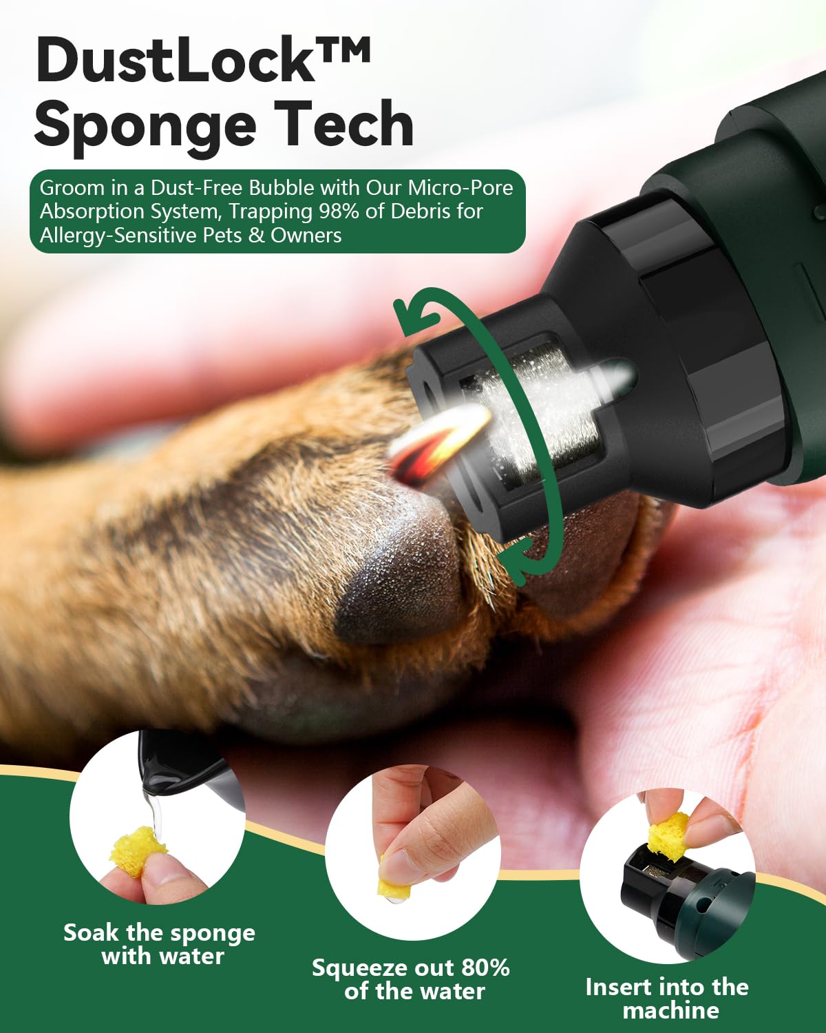 Weini Dog Nail Grinder Upgraded-Professional 5-Speed Electric Rechargeable Pet Nail Trimmer Painless Paws Grooming & Smoothing,