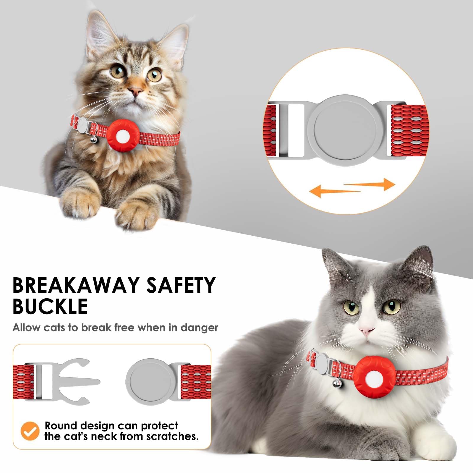 ZFSJTAG GPS Tracker for Cats, Cat Tracker Compatible with Apple Find My App (Only iOS), No Monthly Fee, Waterproof (White Tracke