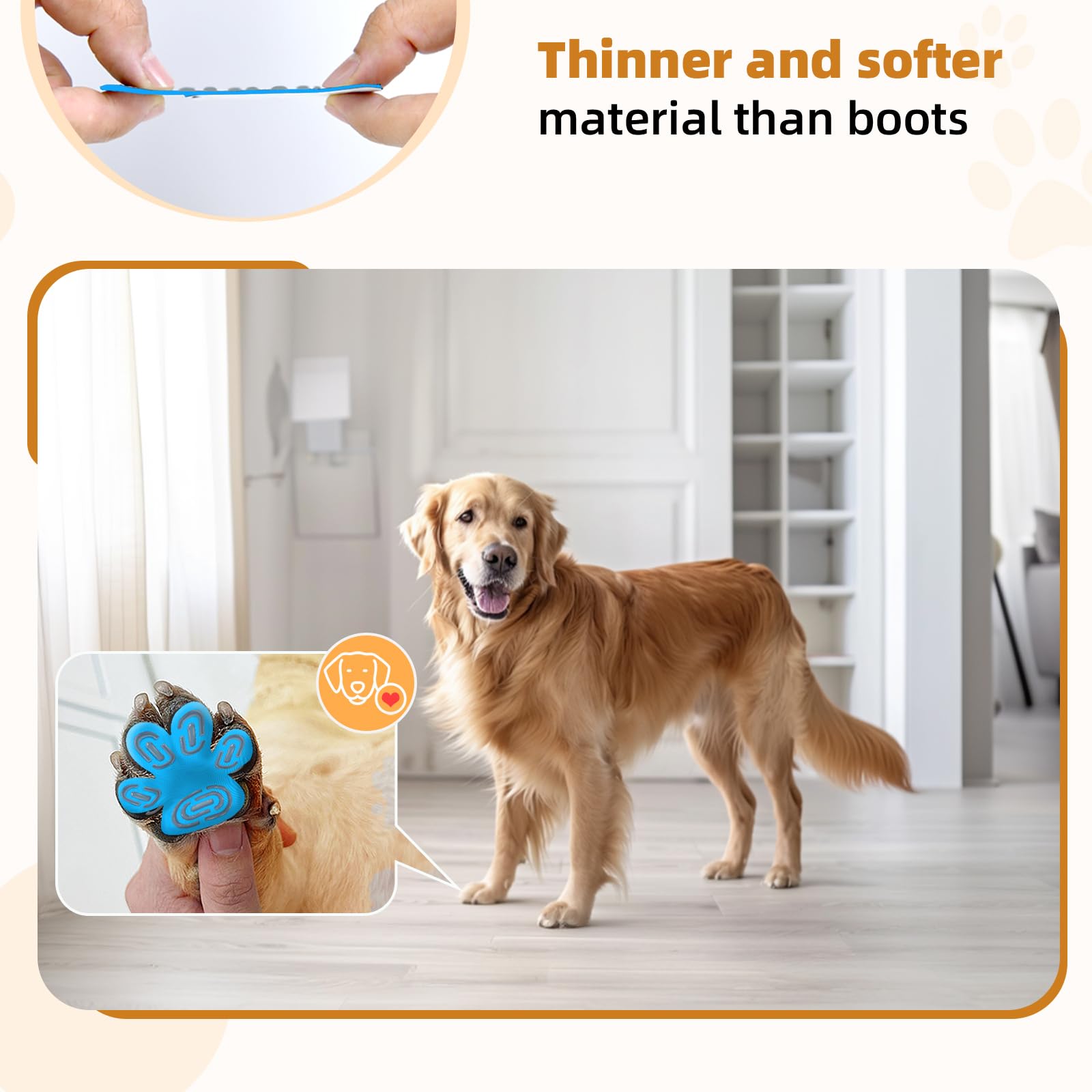 Non-Slip Dog Paw Protector Pads For Senior Dogs, Dog Paw Adhesive Pads On Hardwood Floor,Senior Dog Essentials With Strong Tract