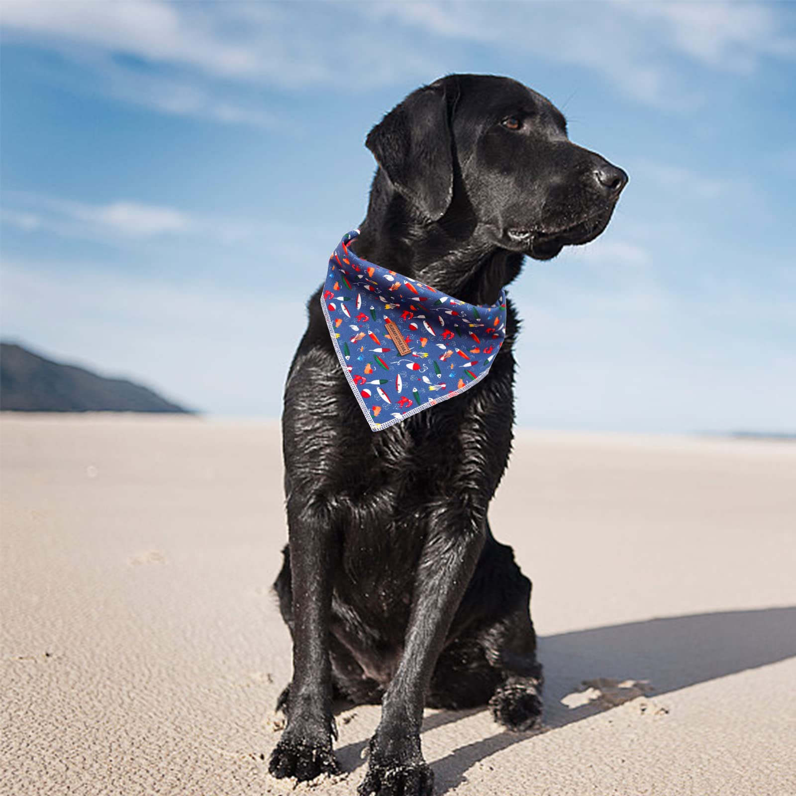 Elegant Little Tail Premium Durable Fabric Washable Dog Scarf, Adjustable Pet Bandana For Medium Large Dogs