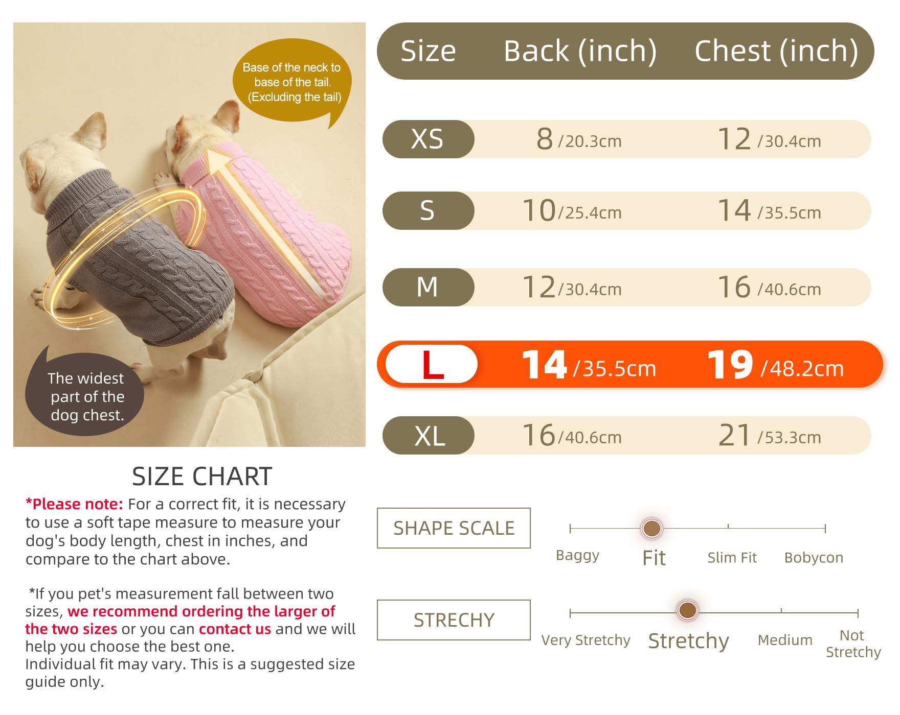 Roseelk 2 Pack Dog Sweaters for Small Dogs - Puppy Medium/Large Warm Clothes in Winter, Turtleneck Pullover Design for Boy Girl