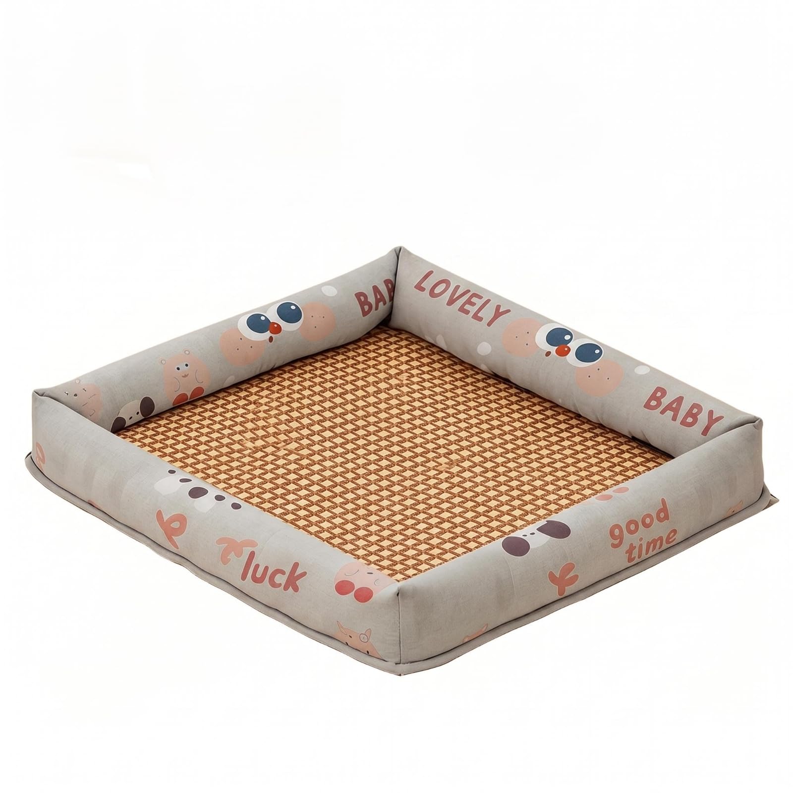 Merishopp Breathable Summer Pet Mat Soft Cooling Dog Bed Mat Easy to Clean Ice Silk Cooling Pad Washable for Small Dogs, Cats, I