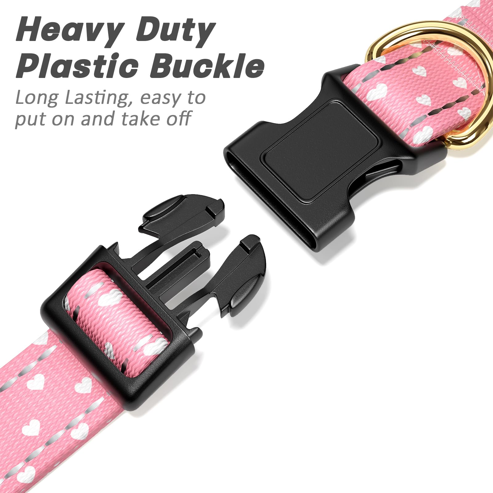 Tmoodel Reflective Dog Collar For Extra Small Dogs, Cute Adjustable Heavy-Duty Nylon Puppy Collars For Boy And Girl Female, Soft
