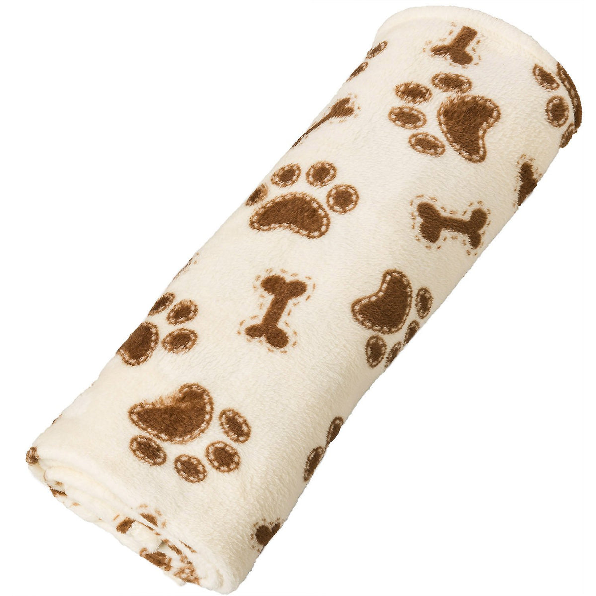 Spot Snuggler Bone/Paws Blanket - Ultra Soft Dog Blanket, Machine Washable, Use In Pet Beds, Protect Furniture, Travel With In Car, Snuggle In Crate - 30' X 40' Cream With Bone And Paw Print Design