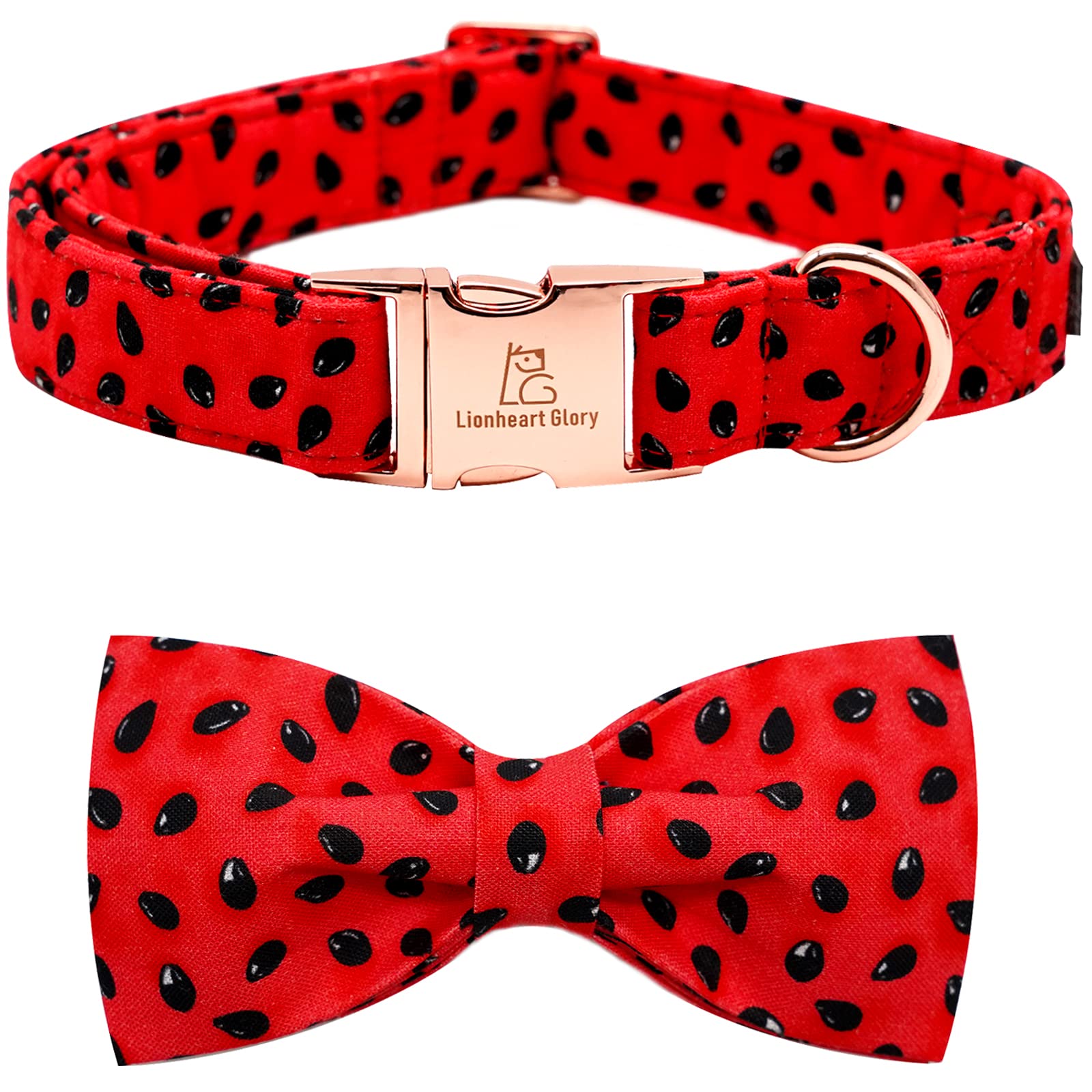 Lionheart Glory Dog Collar, Watermelon Dog Collar With Bow, Summer Dog Bowtie Collar Cute Pet Collar Gift For X-Large Dog