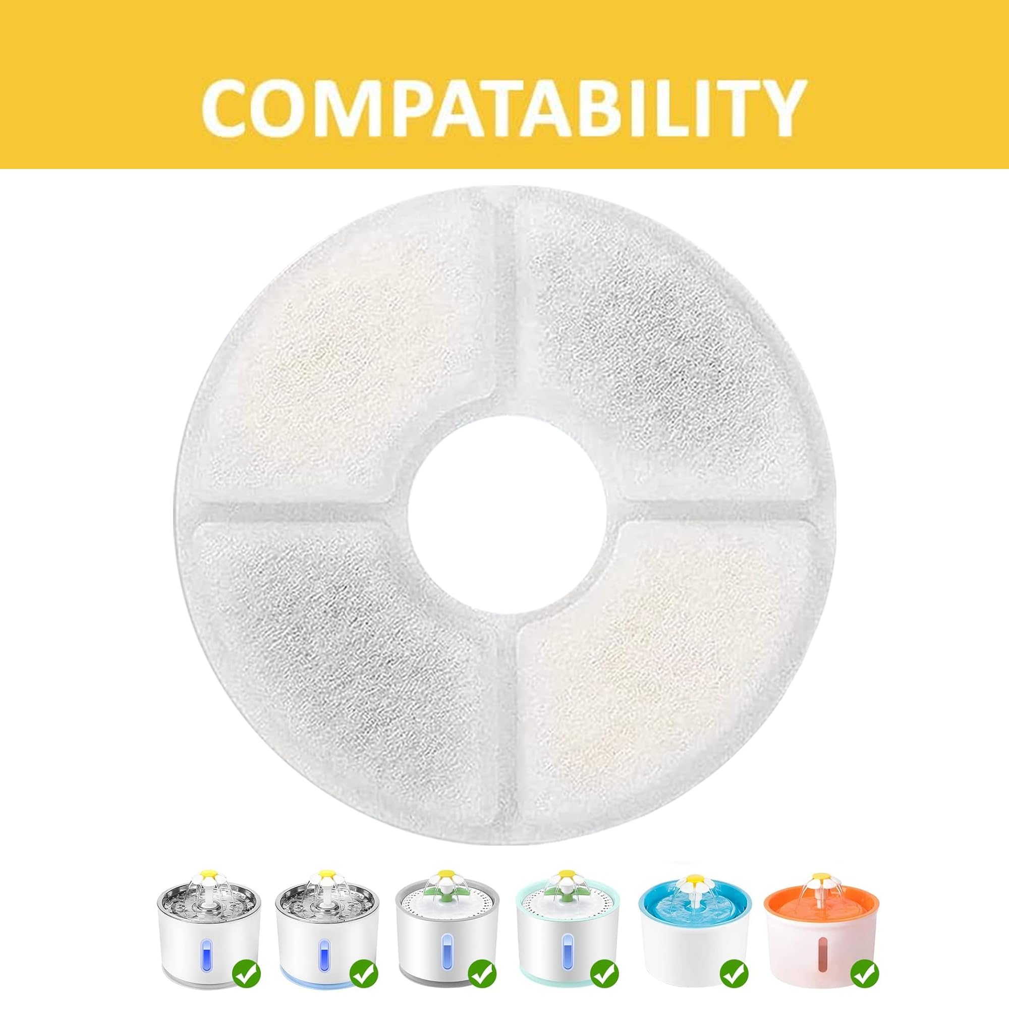 Goldtone Cat Dog Pet Fountains Filters (12 Pack) - Charcoal & Resin Replacement - Fits Barvest, Veken, Happypapa, Isyoung, Loeta