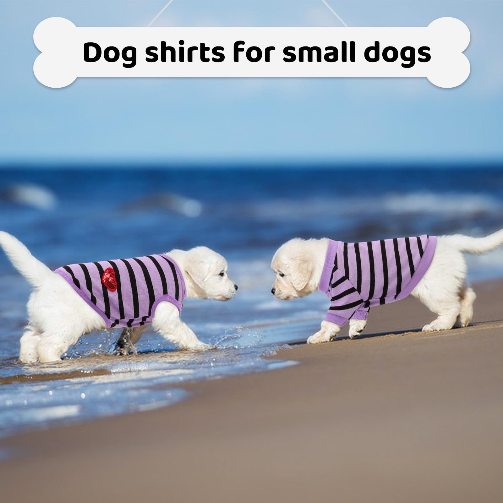 Preferhouse Dog Shirts For Large Dogs, Striped T-Shirts Dog Vest Pet Apparel Tee Shirts Spring Summer Suitable For Small And Med