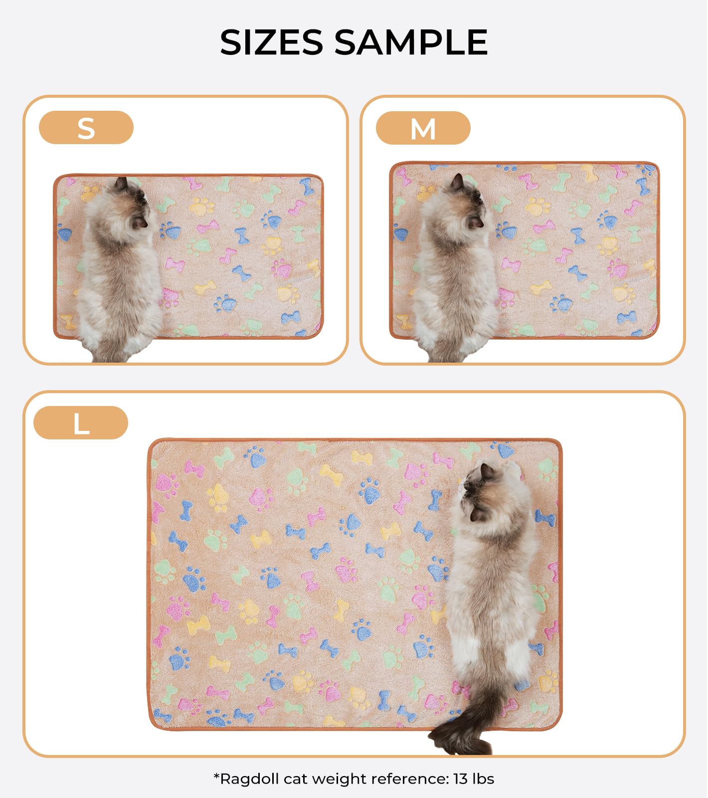 1 Pack 3 Blankets Super Soft Fluffy Cute Bone Pattern Pet Blanket Flannel Throw For Dog Puppy Cat Pink/Brown/Purple Small