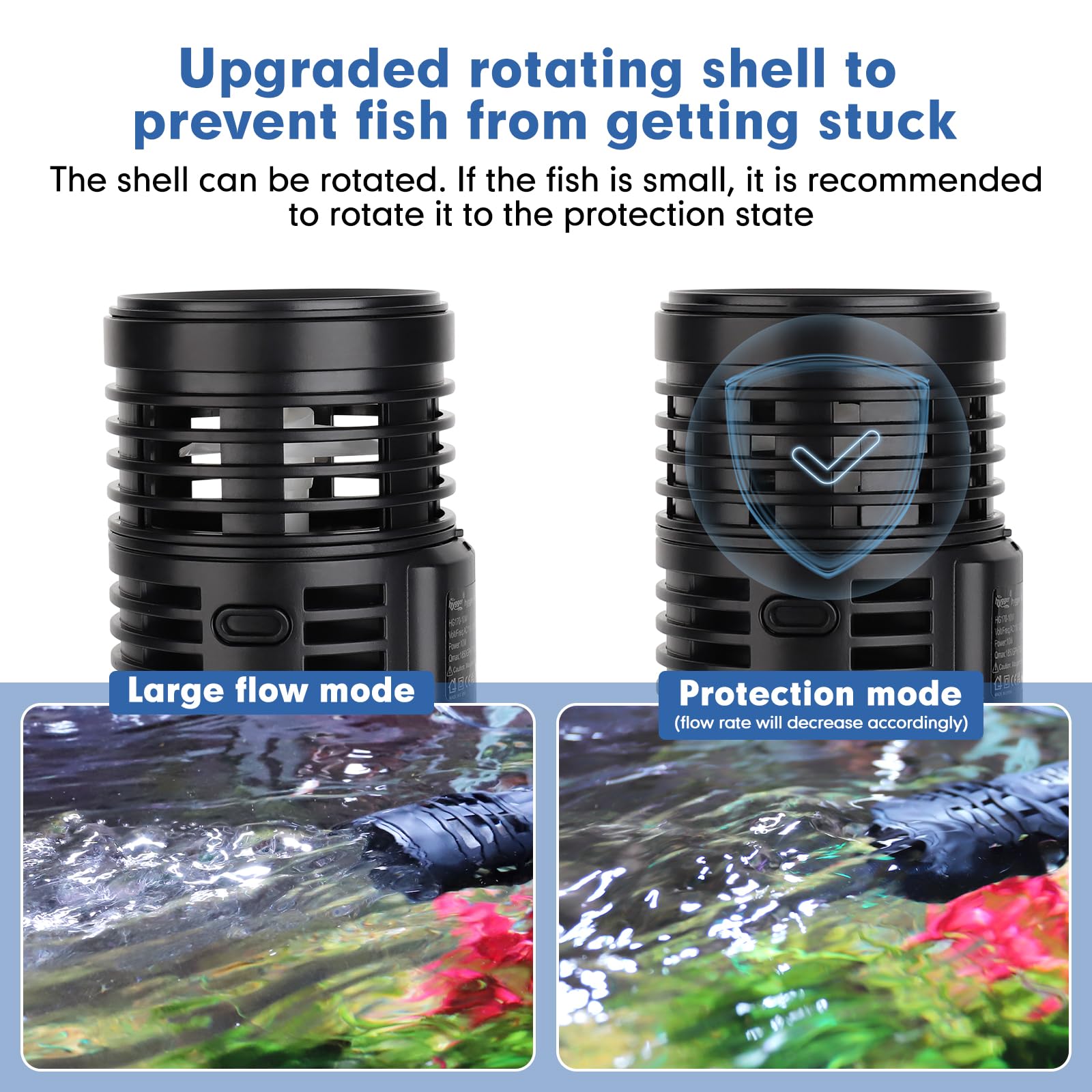 hygger 1320GPH Aquarium Wave Maker Pump with Strong Magnetic Suction Base, Ultra-quiet 360 Degree Rotating Submersible Power Hea