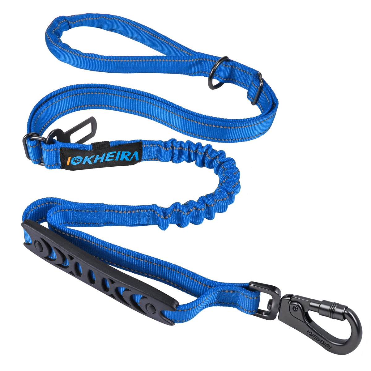 Iokheira 6Ft /4Ft Dog Leash Rope With Comfortable Padded Handle And Highly Reflective Threads For Medium & Large Dogs,4-In-1 Multifunctional Dog Leashes With Car Seat Belt For Training (Blue)