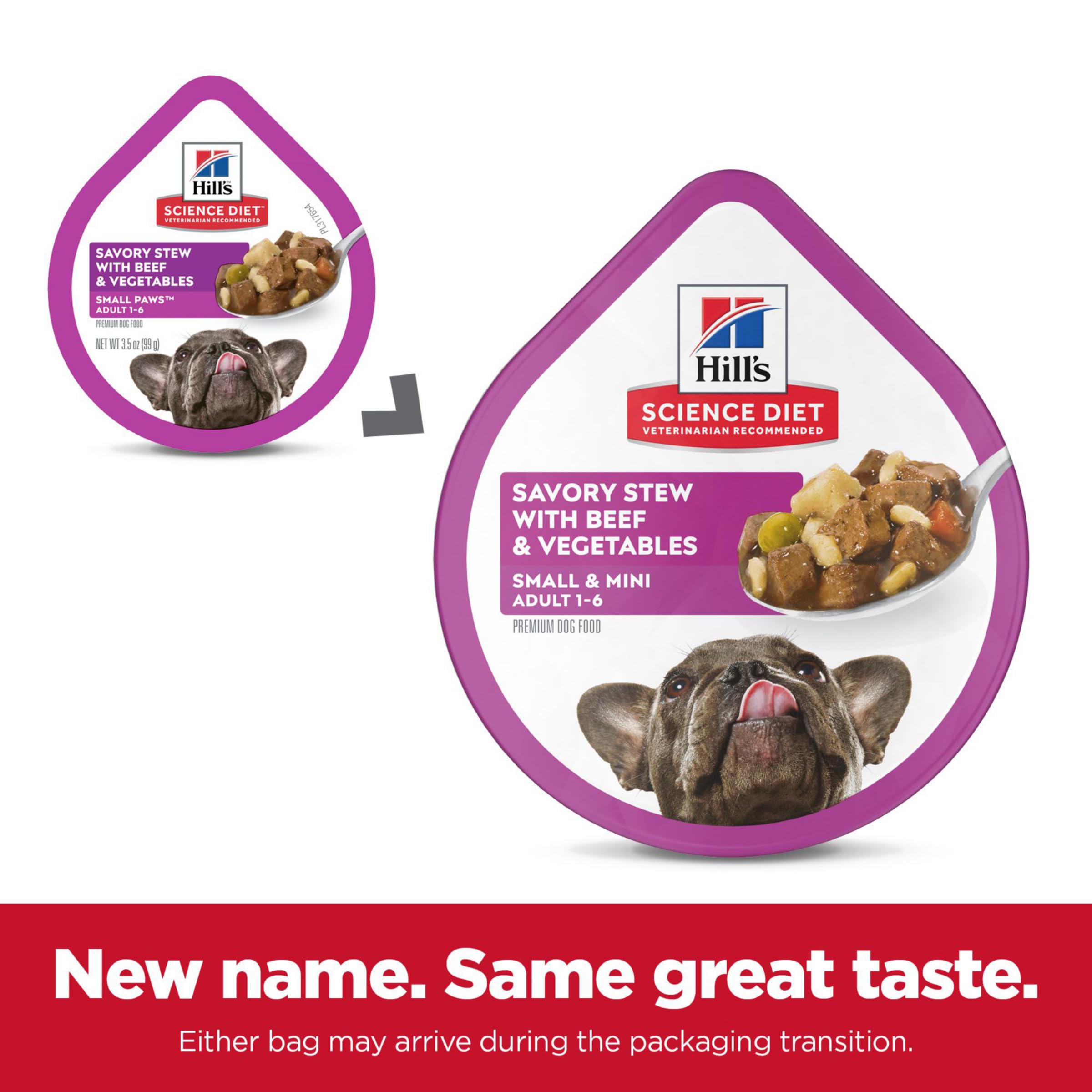 Hill s Science Diet Small & Mini, Adult 1-6, Small & Mini Breeds Premium Nutrition, Wet Dog Food, Beef & Vegetables Stew, 3.5 o
