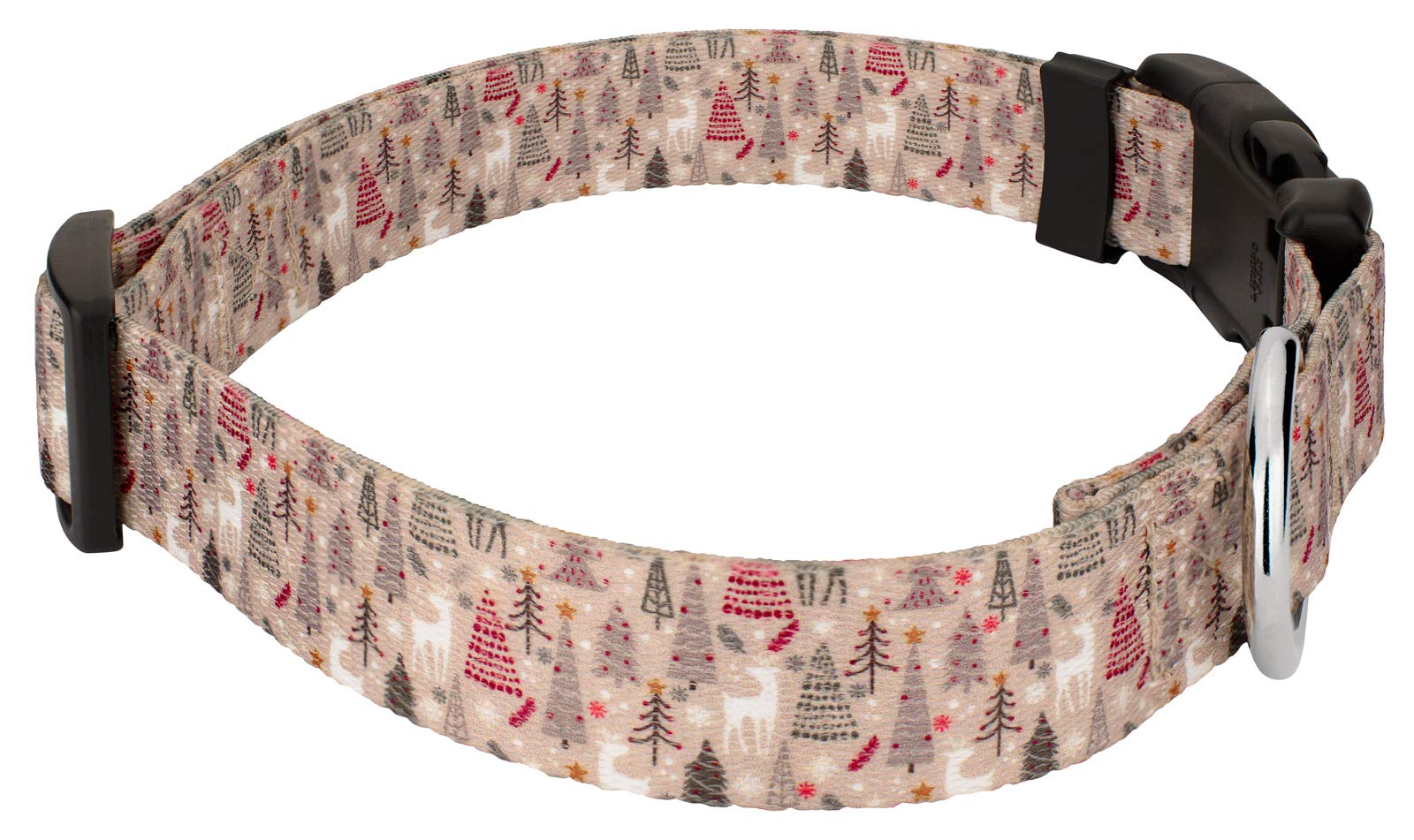 Country Brook Petz - Deluxe Woodland Christmas Dog Collar Limited Edition - Made in The U.S.A - Christmas Collection Featuring F