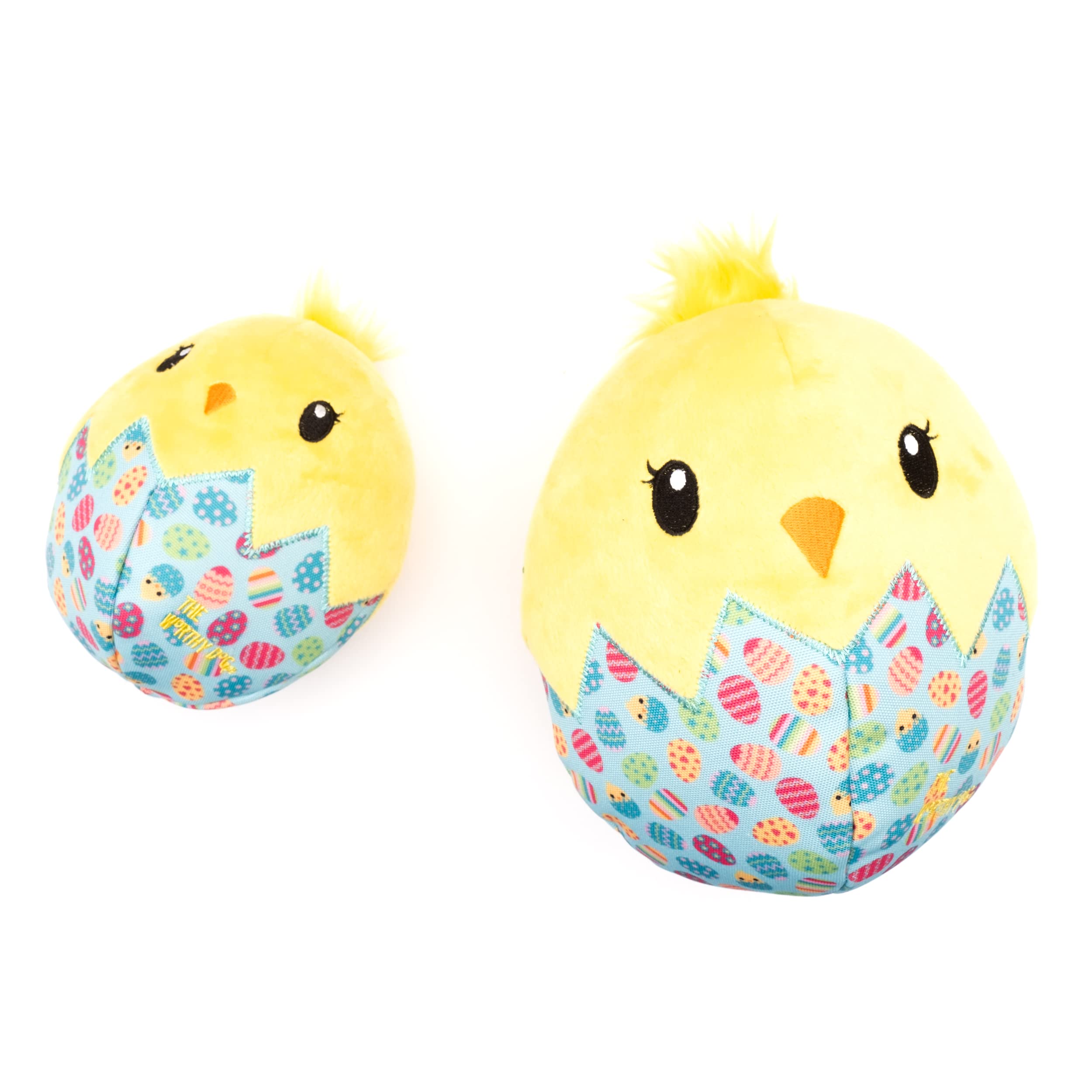 The Worthy Dog Tough Chick Chew Toy Multicolored, Fun Fetch Play With Squeaker For Dogs Durable Material For Doggy Fun