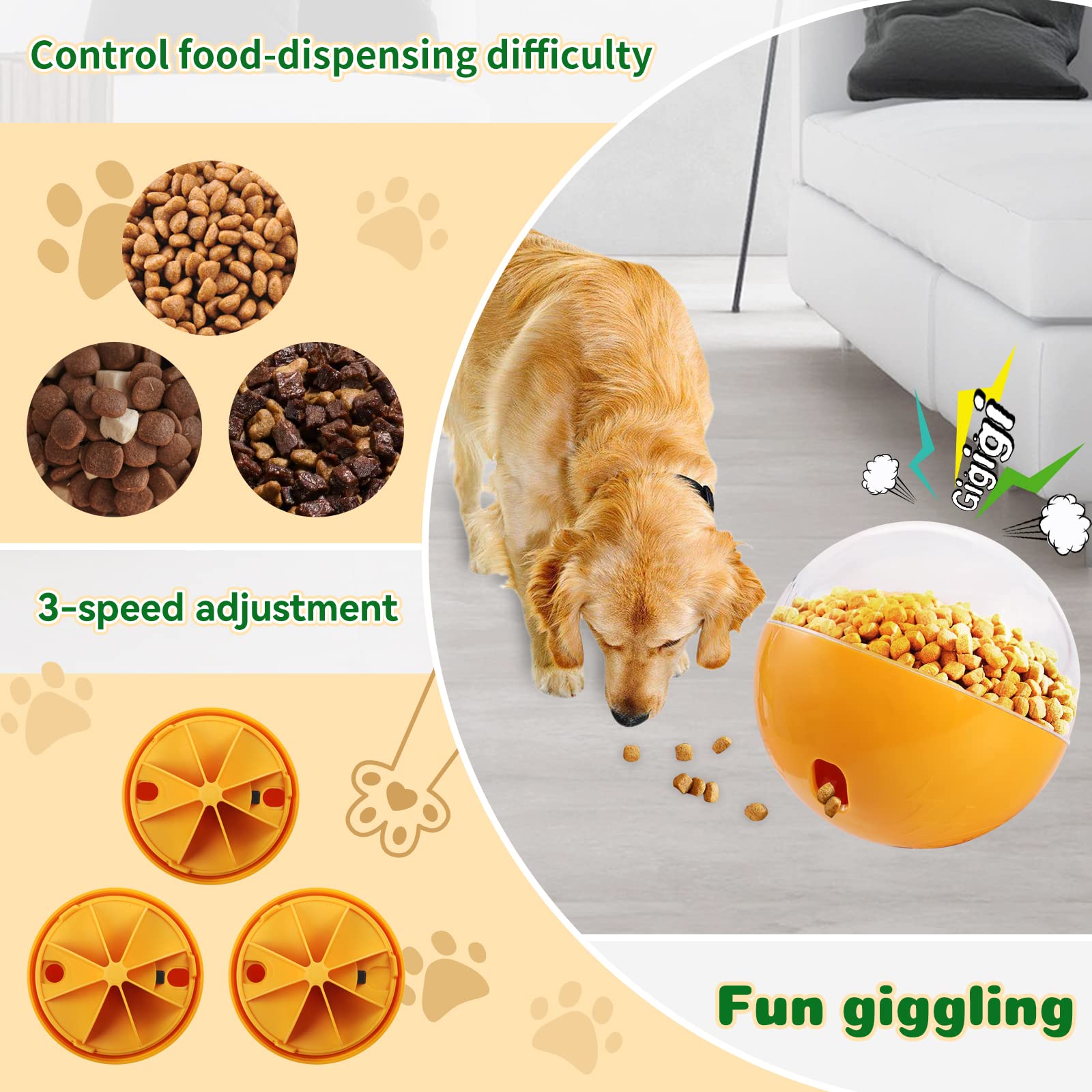 Jokepy Treat Dispensing Dog Toys - Puzzle & Slow Feeder Ball for Large, Medium & Small Dogs, Mentally Stimulating Enrichment Toy