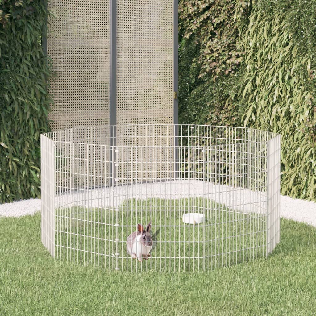 Vidaxl Free Range Animal Enclosure 10-Panel 21.3''X31.5'' Galvanized Iron
