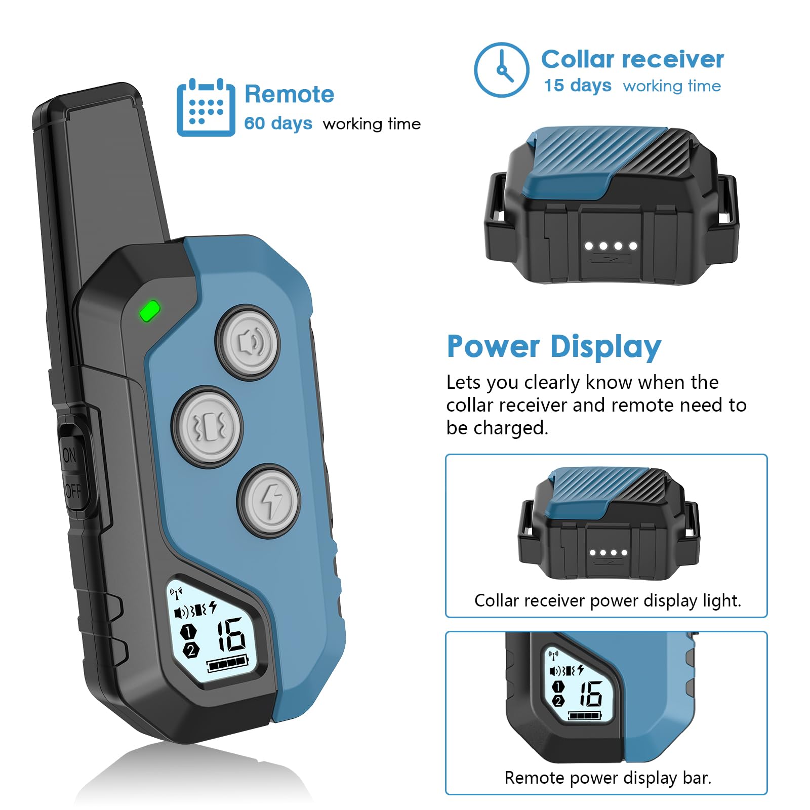 Dog Shock Collar, Ip67 Waterproof Dog Training Collar With Remote, 3 Training Modes, Shock, Vibration And Beep, Rechargeable Ele