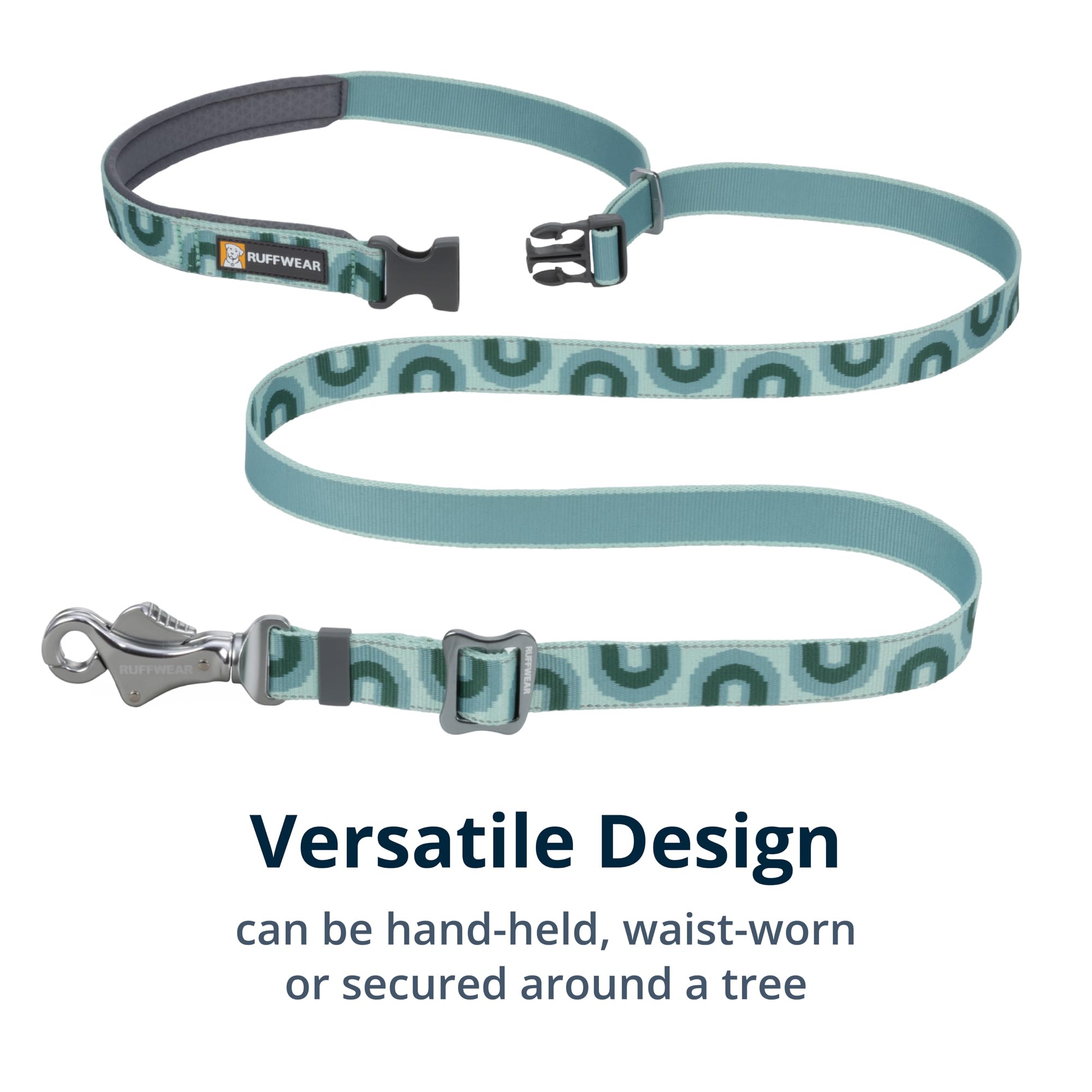 Ruffwear, Crag Ex Leash, Extendable Dog Leash, Hand-Held Or Waist-Worn Reflective Lead, Grassy Oxbow