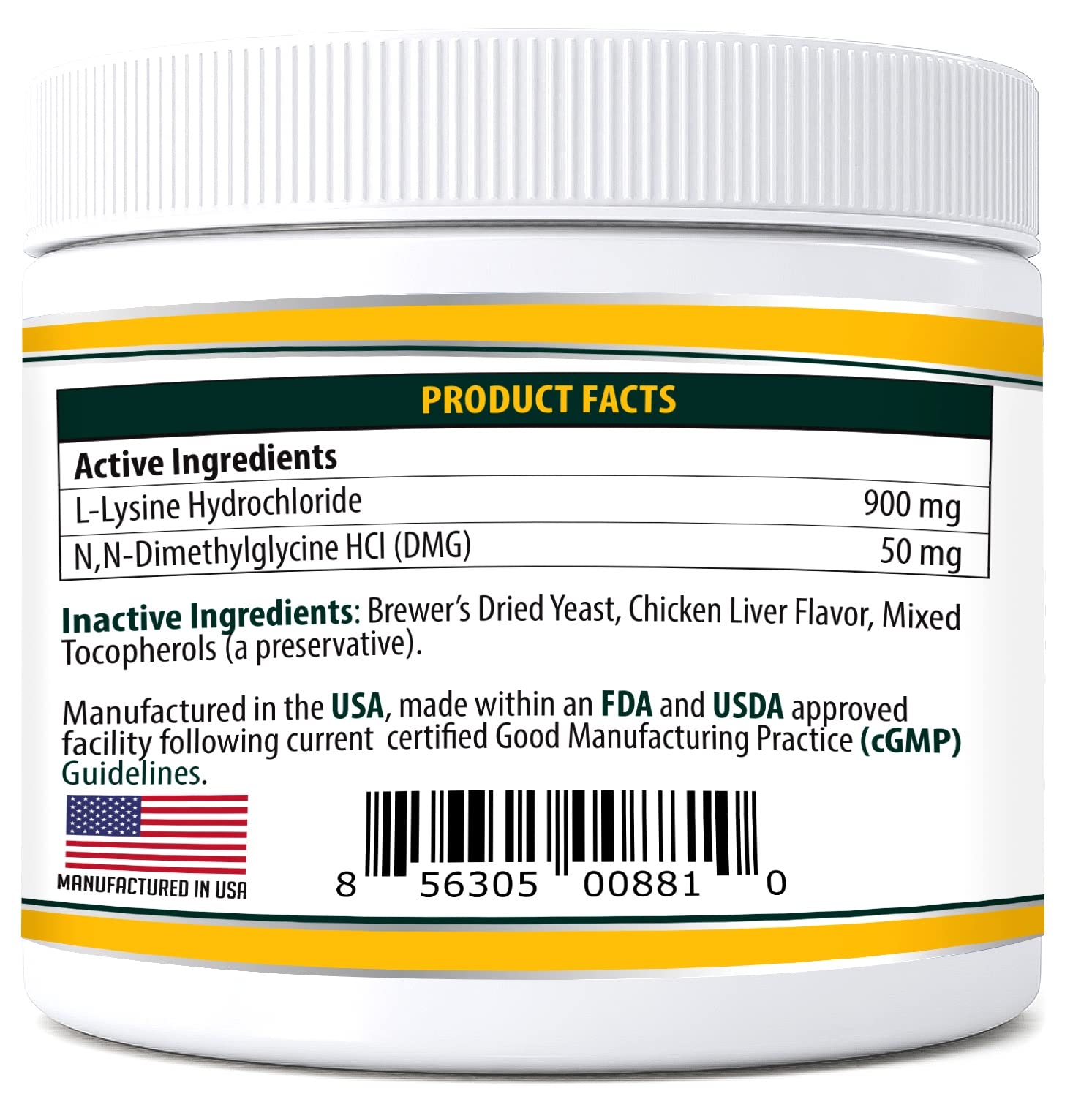 Trulysine Plus L-Lysine for Cats Immune Support Oral Powder 8oz/226g - Cats & Kittens of All Age, Sneezing, Runny Nose Squinting