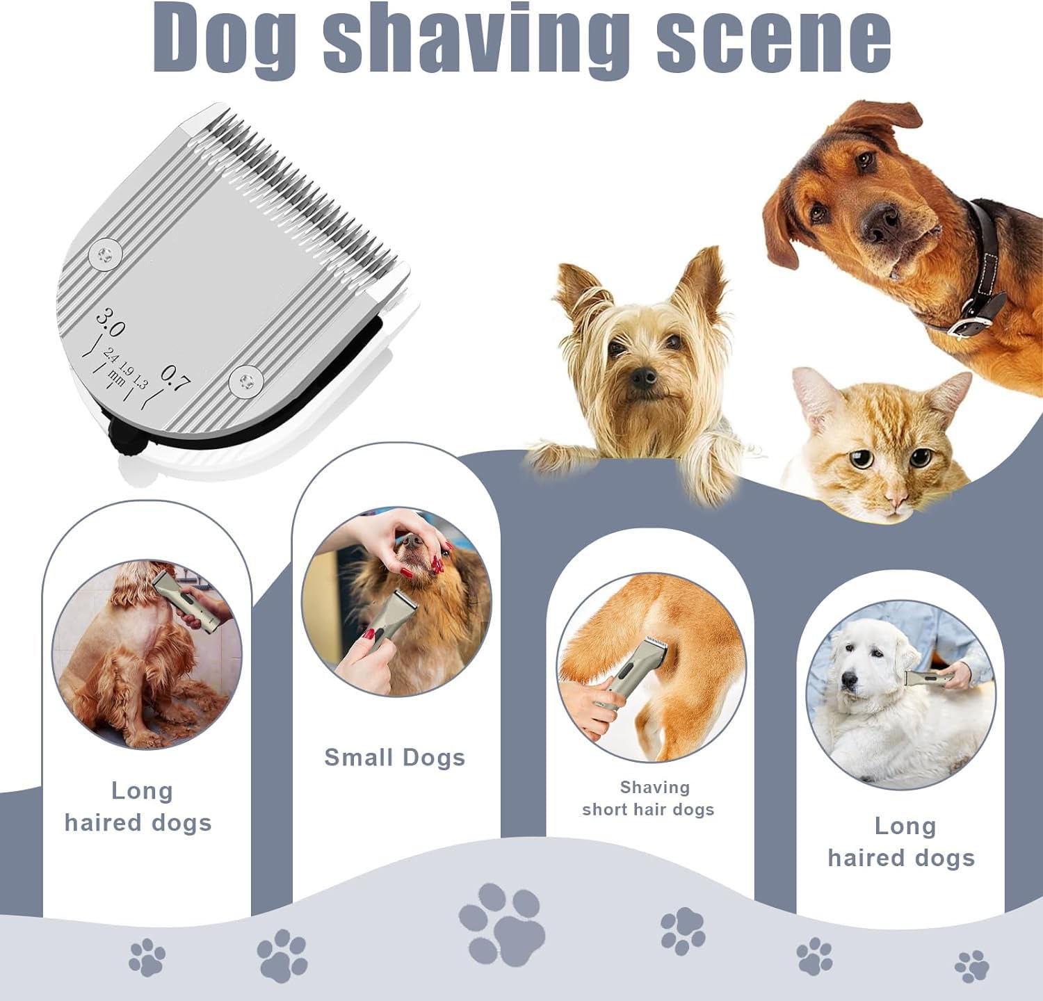 5 In 1 Blades Adjustable Dog Grooming Replacement Blades Compatible With Wahl Animal Clipper Arco, Bravura, Chromado, Creativa,